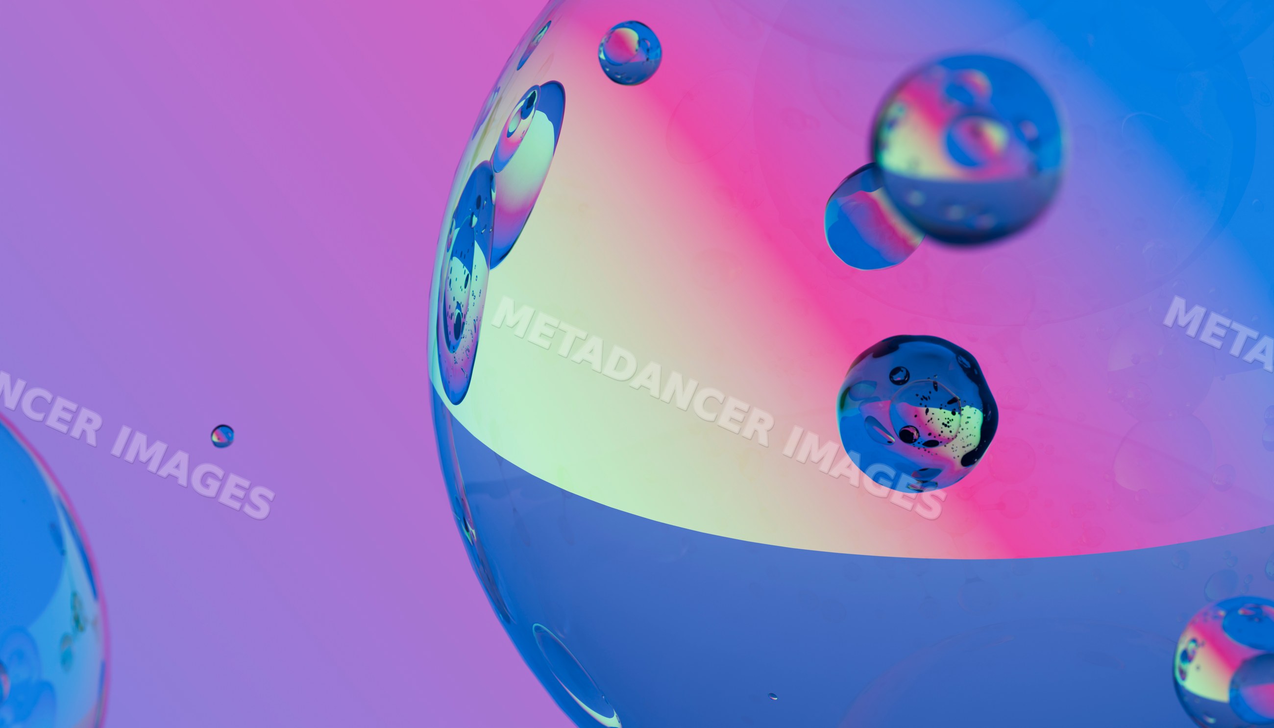 Macro oil droplets with colorful iridescent reflections and abstract