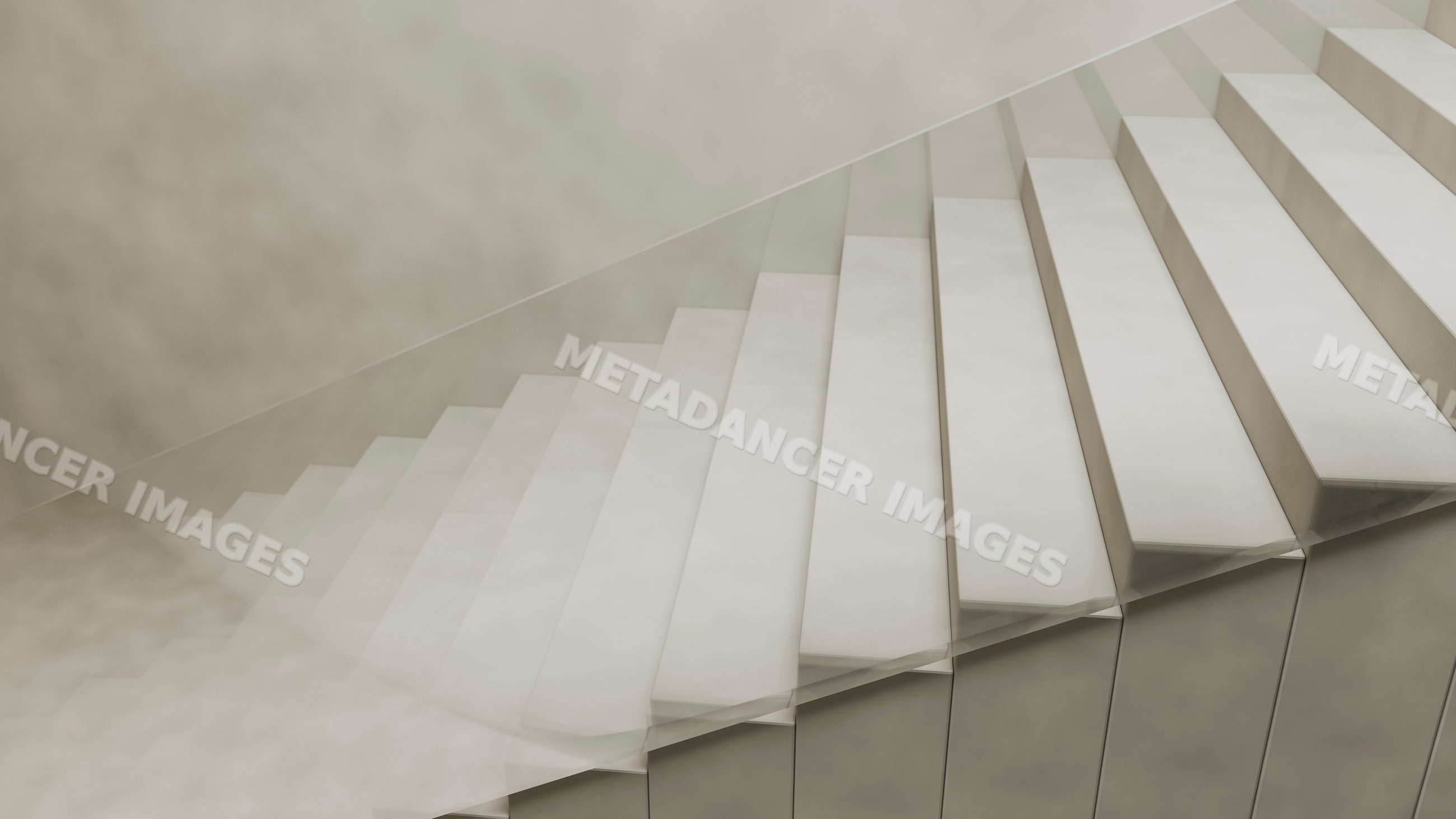 Modern white interior stairs with geometric design