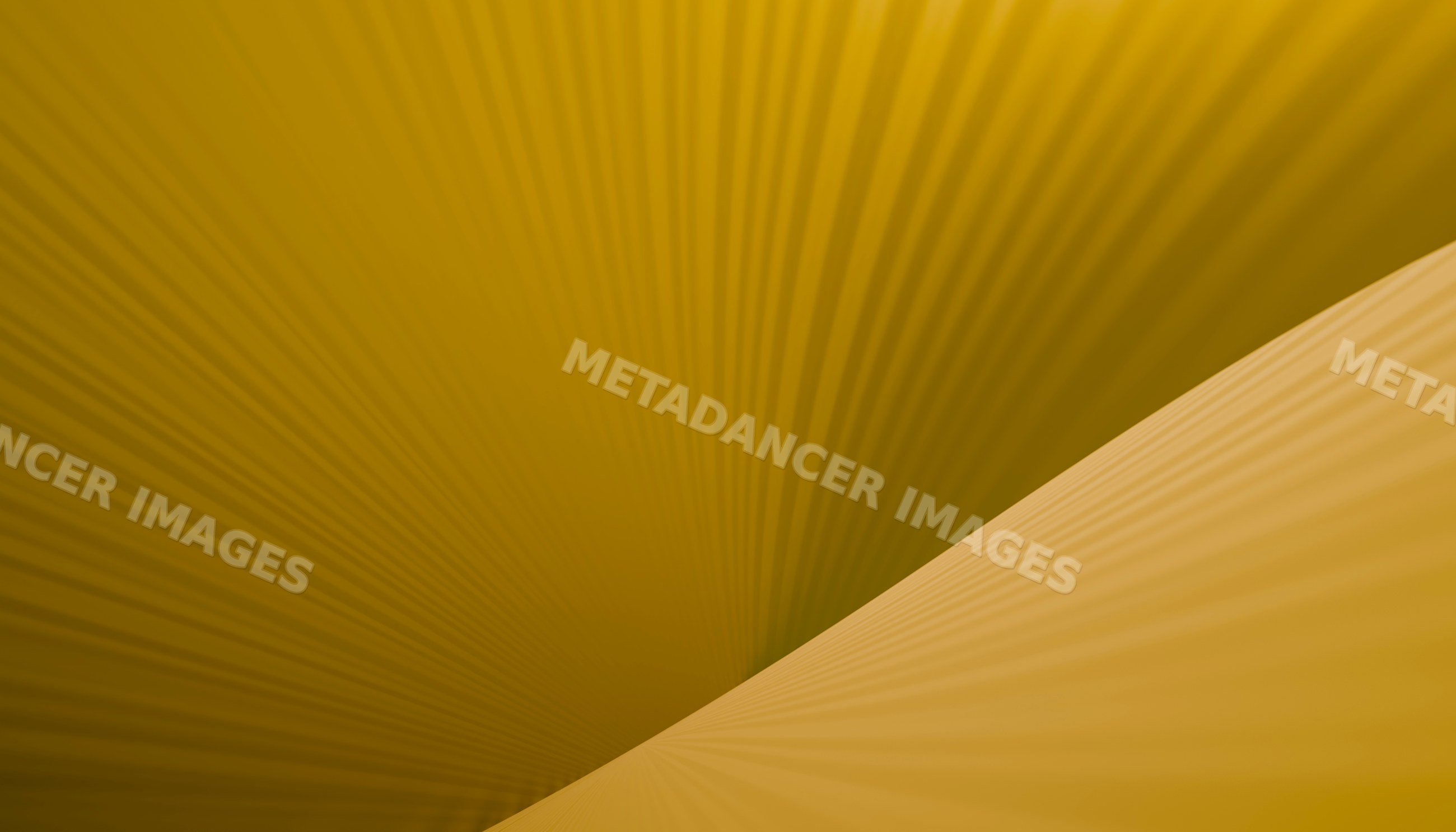Abstract yellow surface with curved diagonal lines and shadow pattern