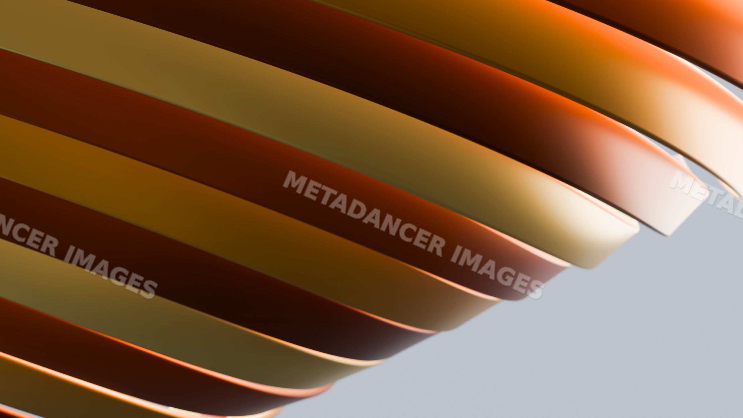 Curved orange and yellow striped abstract pattern illustration