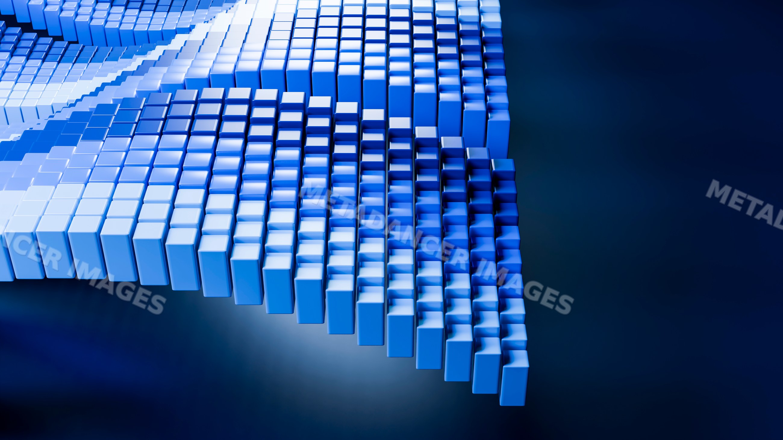 Abstract 3d blue cubes forming a geometric digital pattern
