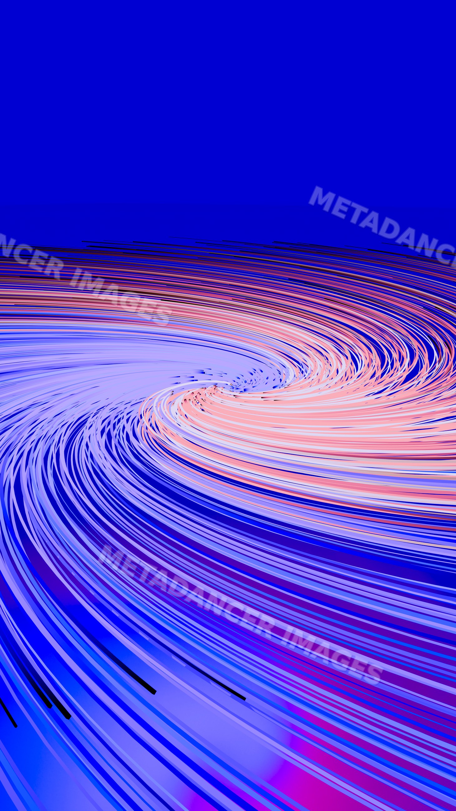 Abstract digital swirl of blue and pink curved lines