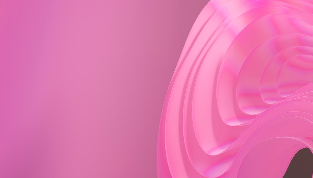 Close-up of pink abstract sculpture with smooth curved shapes