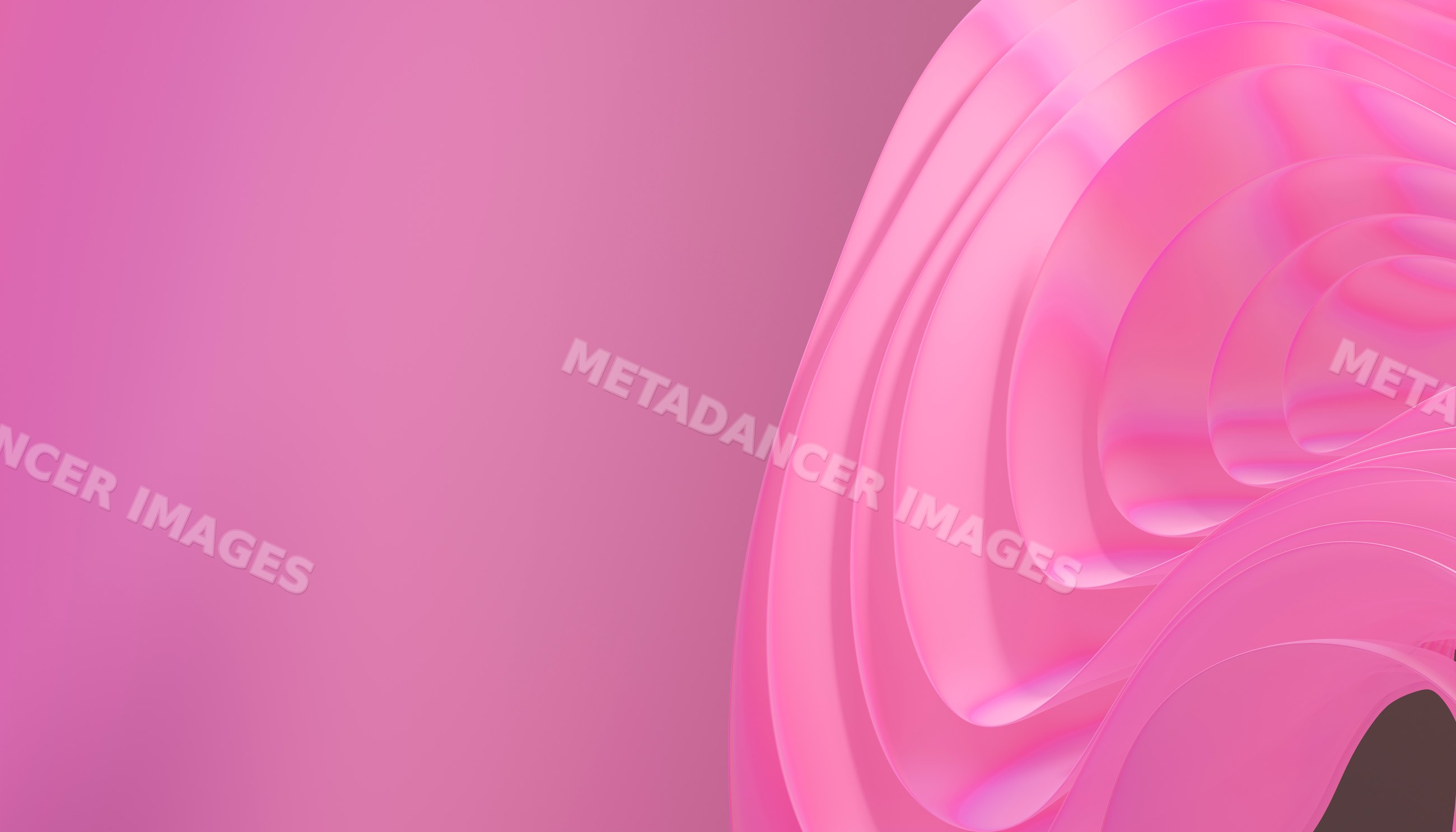 Close-up of pink abstract sculpture with smooth curved shapes