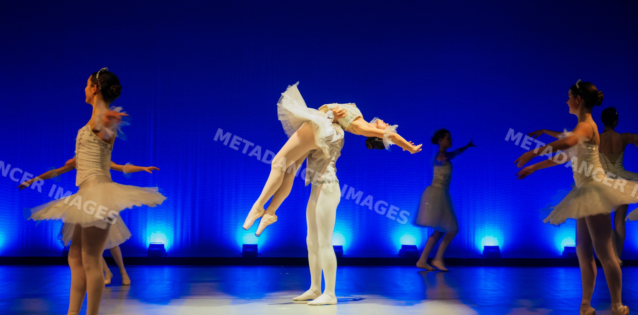 Ballet dancers perform a classical dance lift