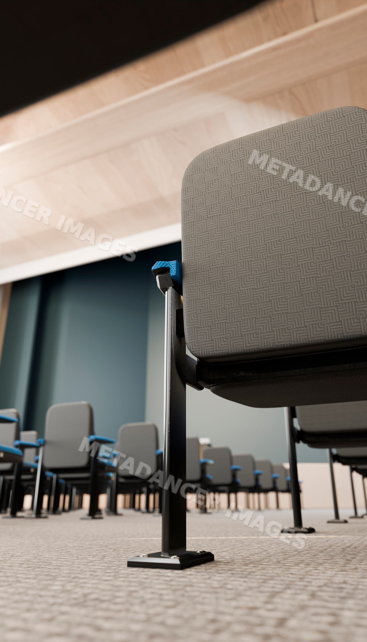 Conference chairs arranged in rows inside a modern meeting room