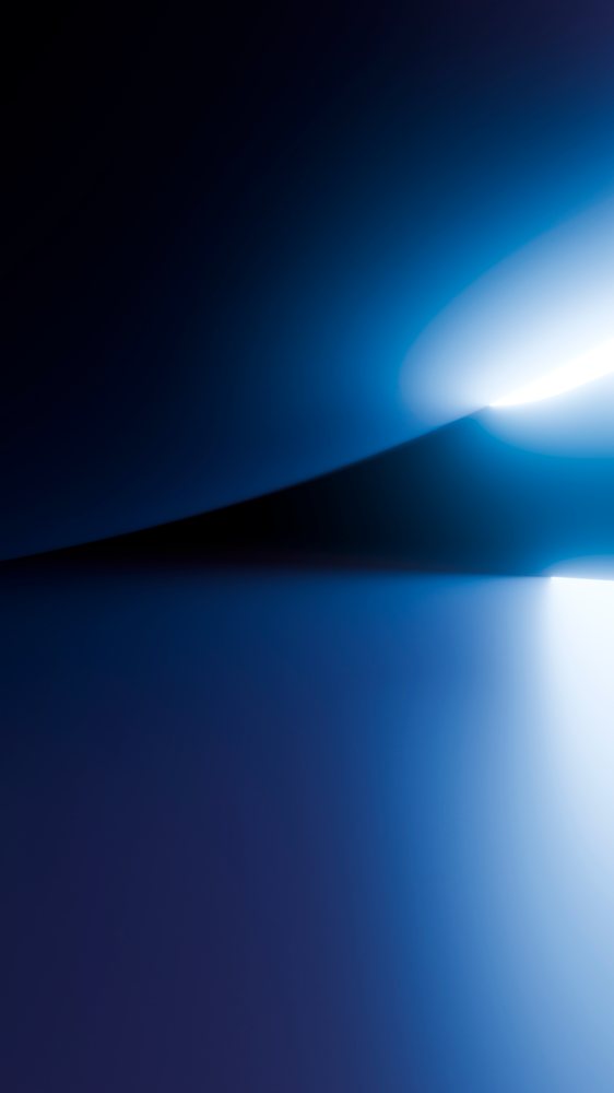 Abstract blue curved shape with smooth light gradients digital