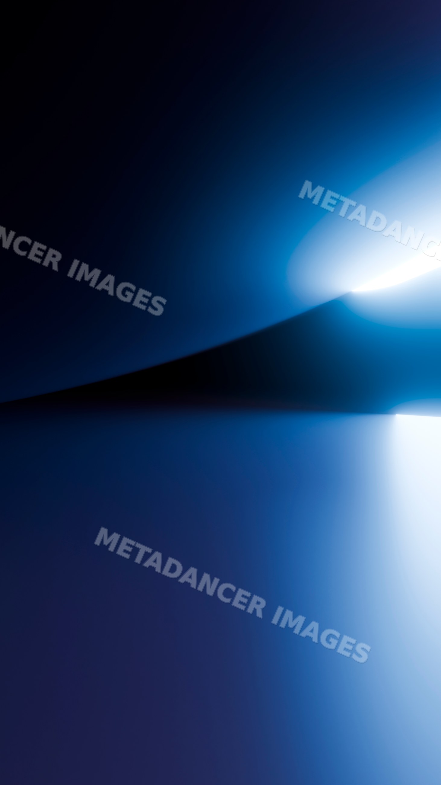 Abstract blue curved shape with smooth light gradients digital