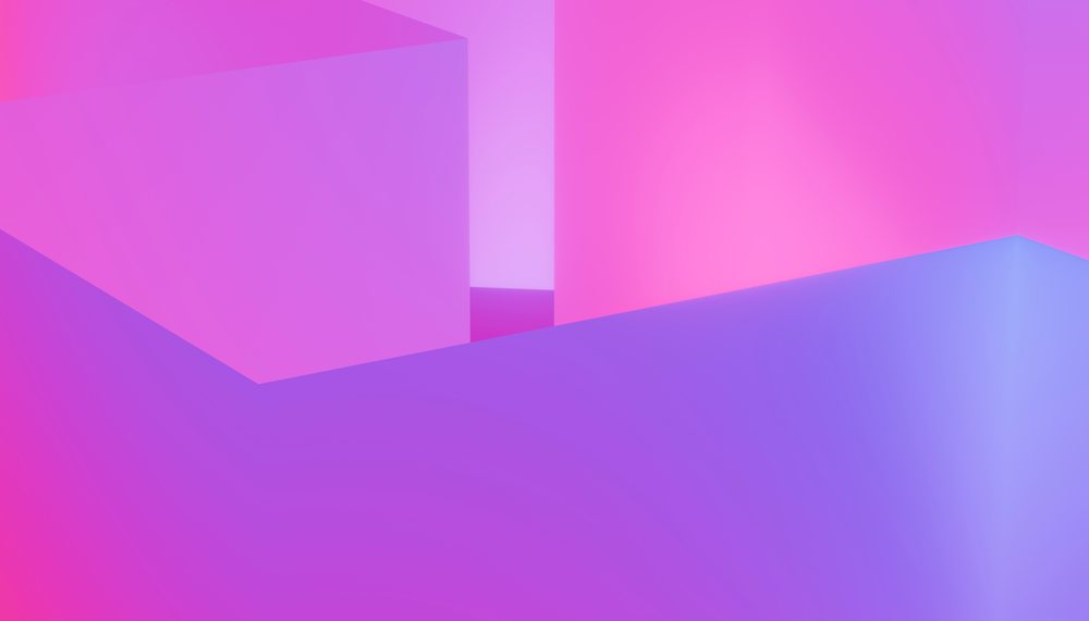 Abstract 3d geometric shapes with vibrant gradient lighting