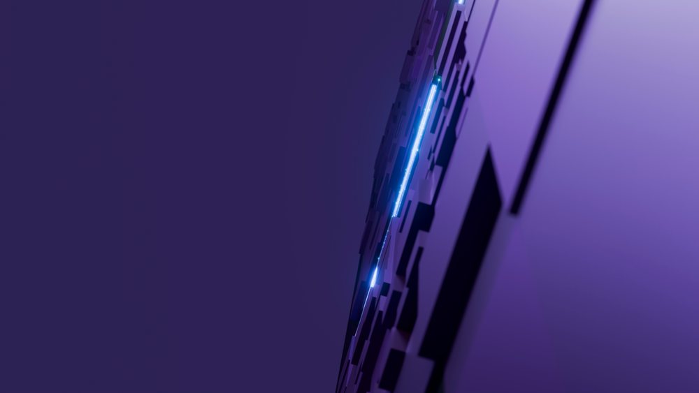 Abstract 3d geometric illustration with blue glowing lines