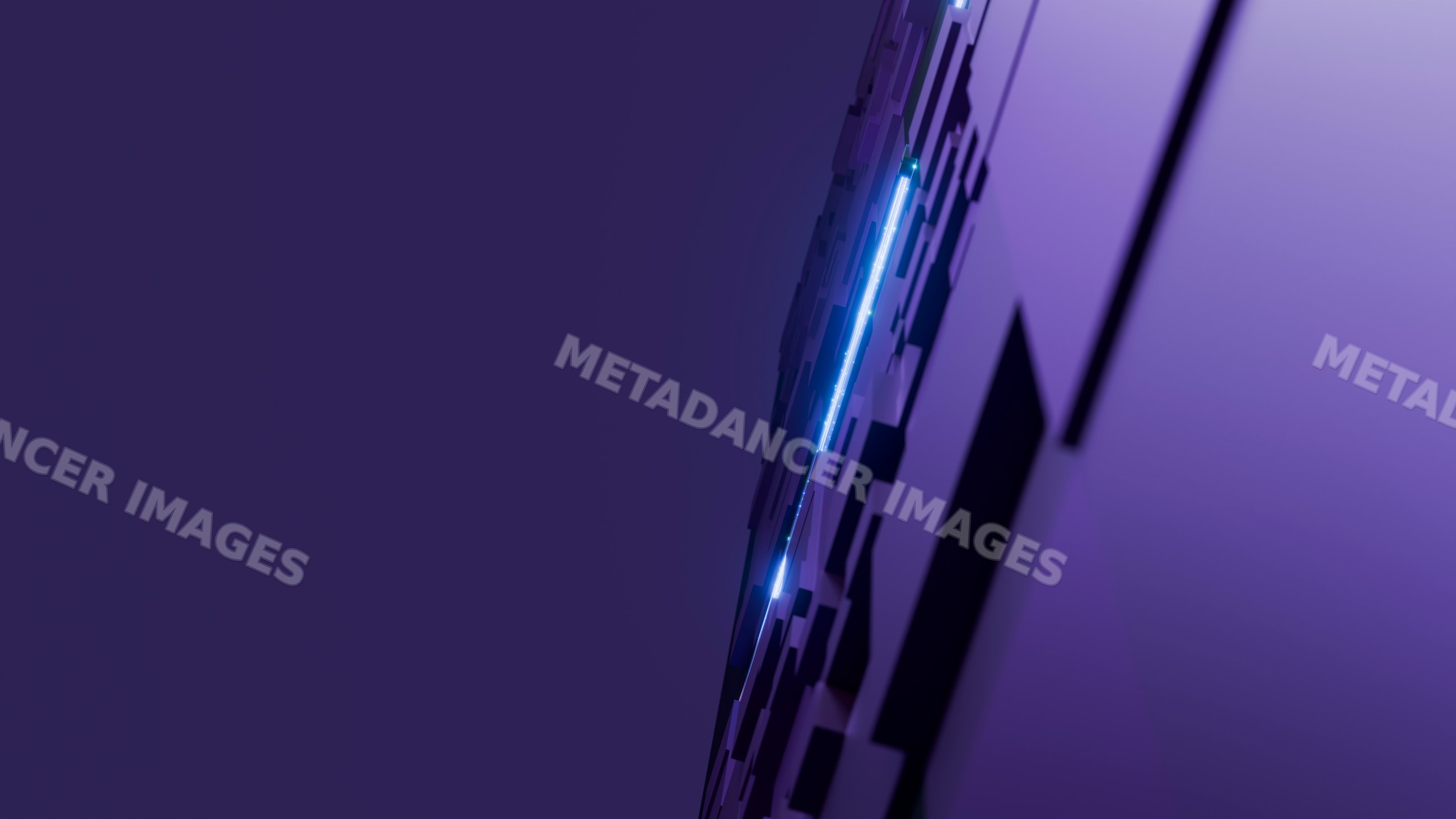 Abstract 3d geometric illustration with blue glowing lines