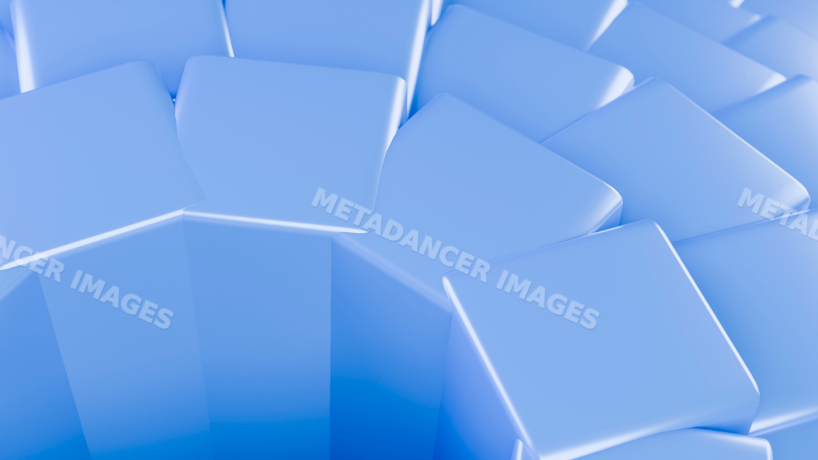 Blue 3d cubes arranged in an abstract circular pattern