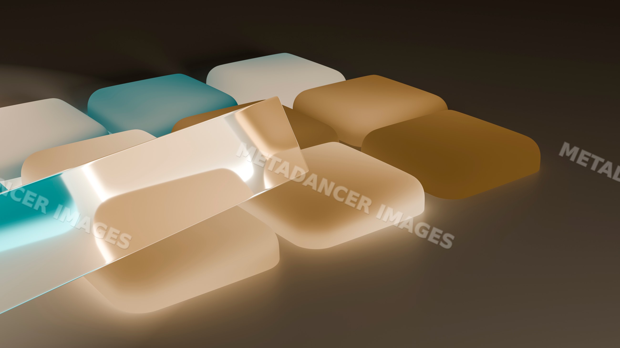 Colorful abstract illustration of glossy rounded tiles
