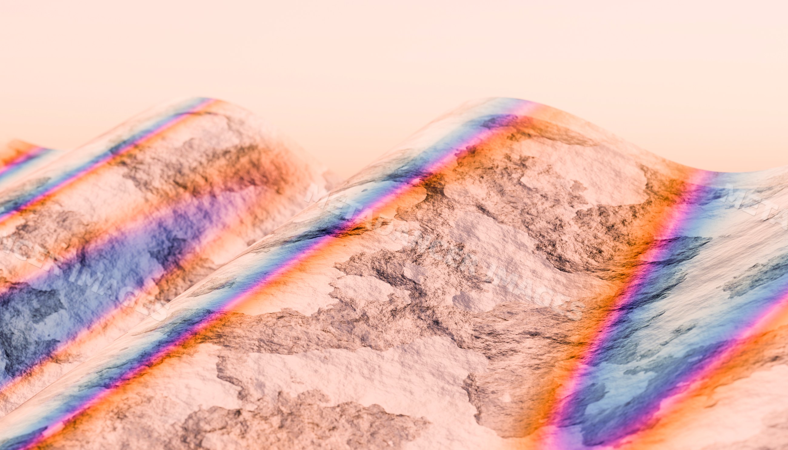Close-up of oxidized metal sheet with rainbow heat discoloration