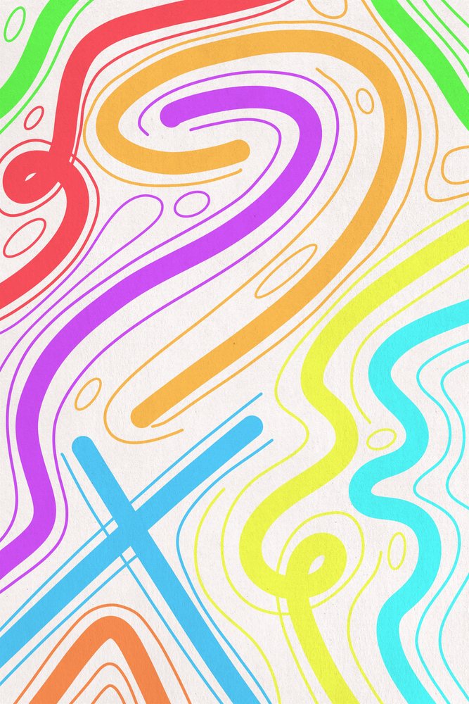 Colorful abstract illustration with flowing curved lines and vibrant