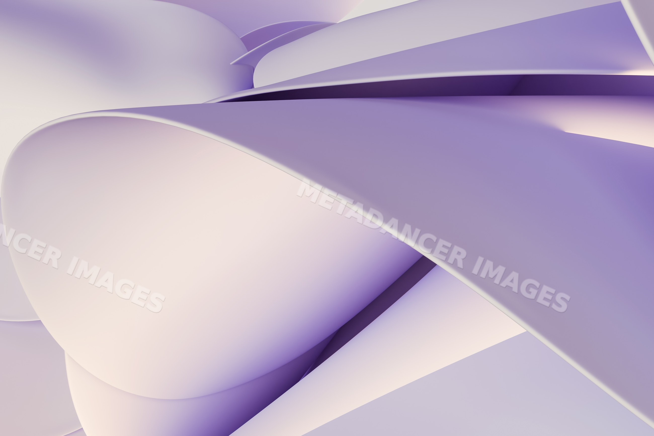 Abstract digital rendering with smooth purple curves and soft lighting