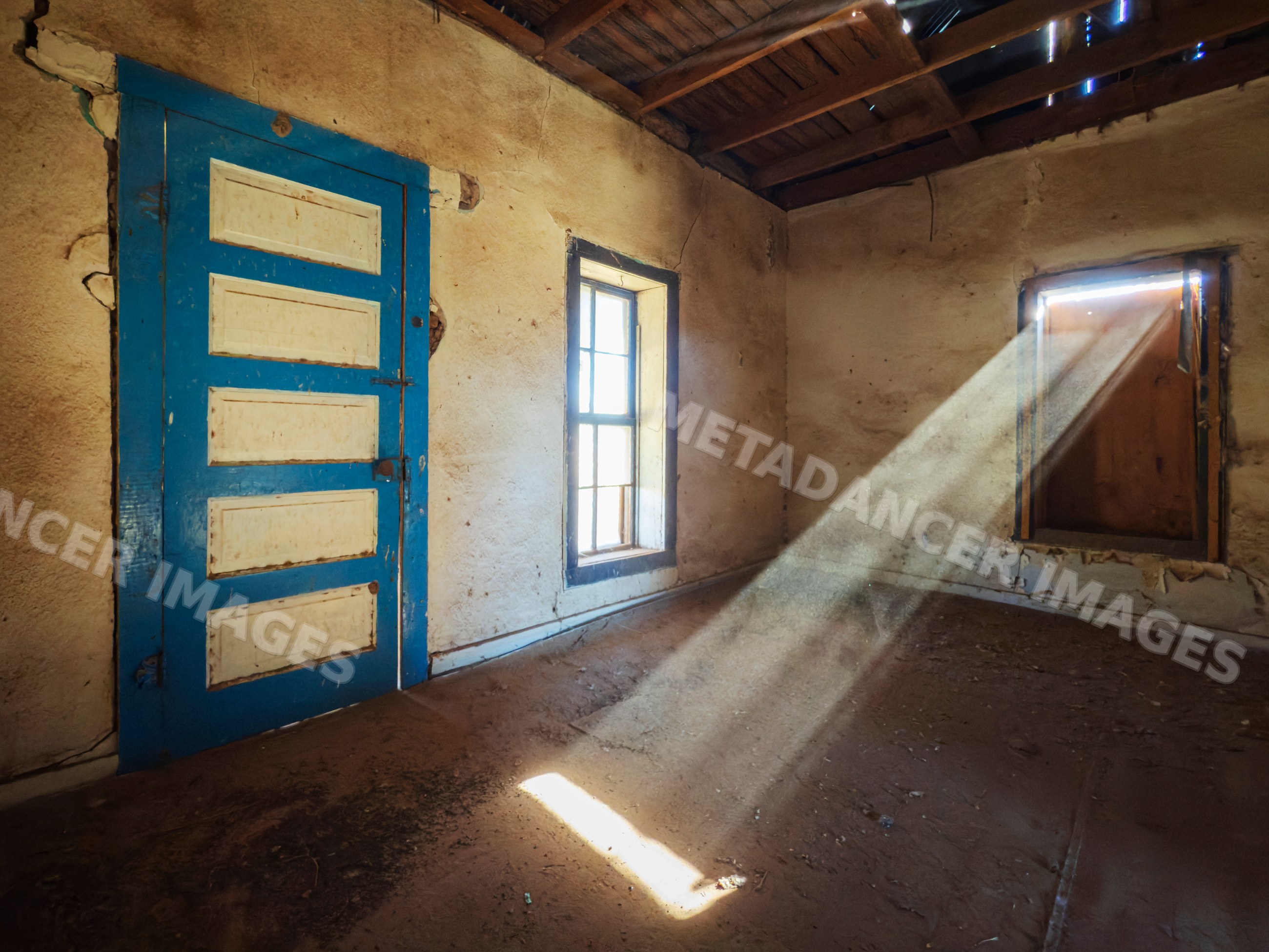 Sunlight streaming into the interior of an Abandoned House