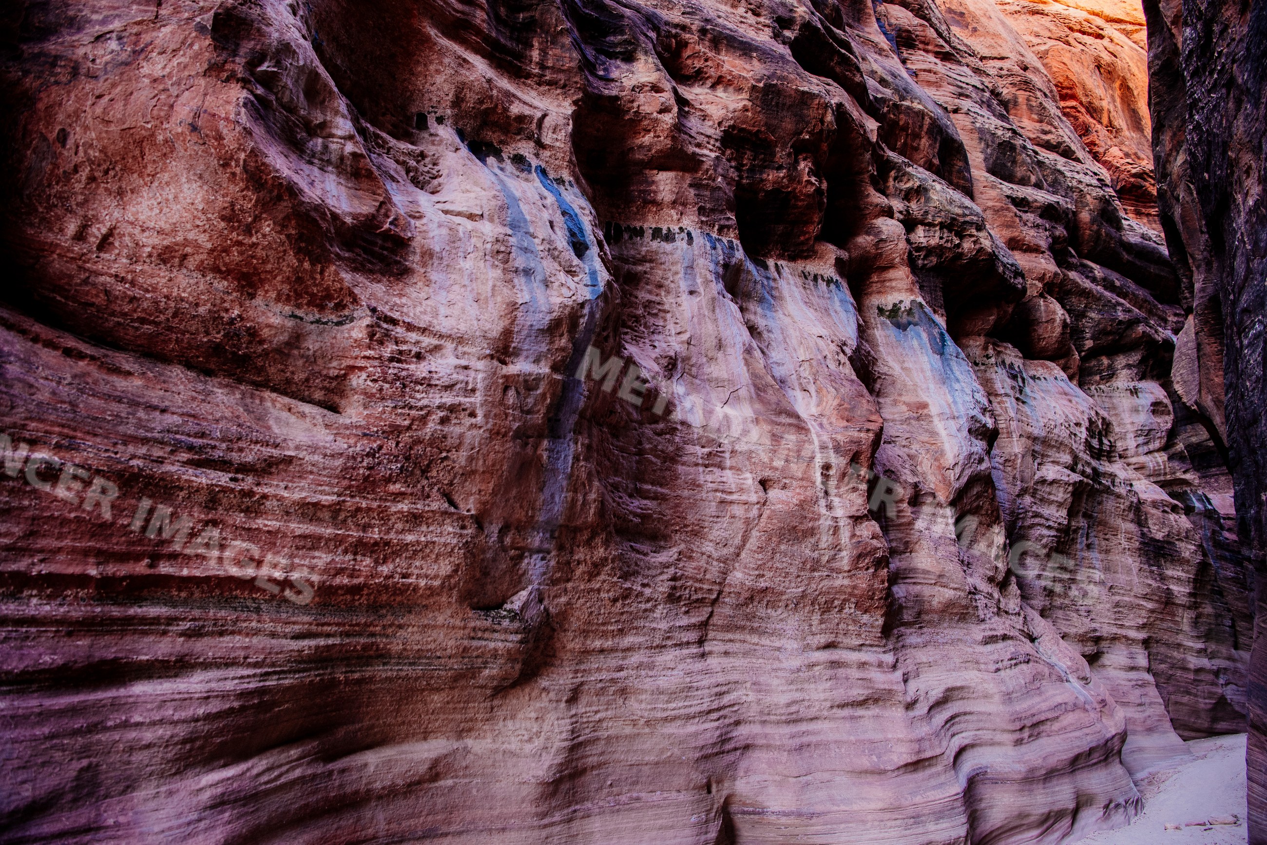 Slot canyon with eroded sandstone walls, Utah, USA