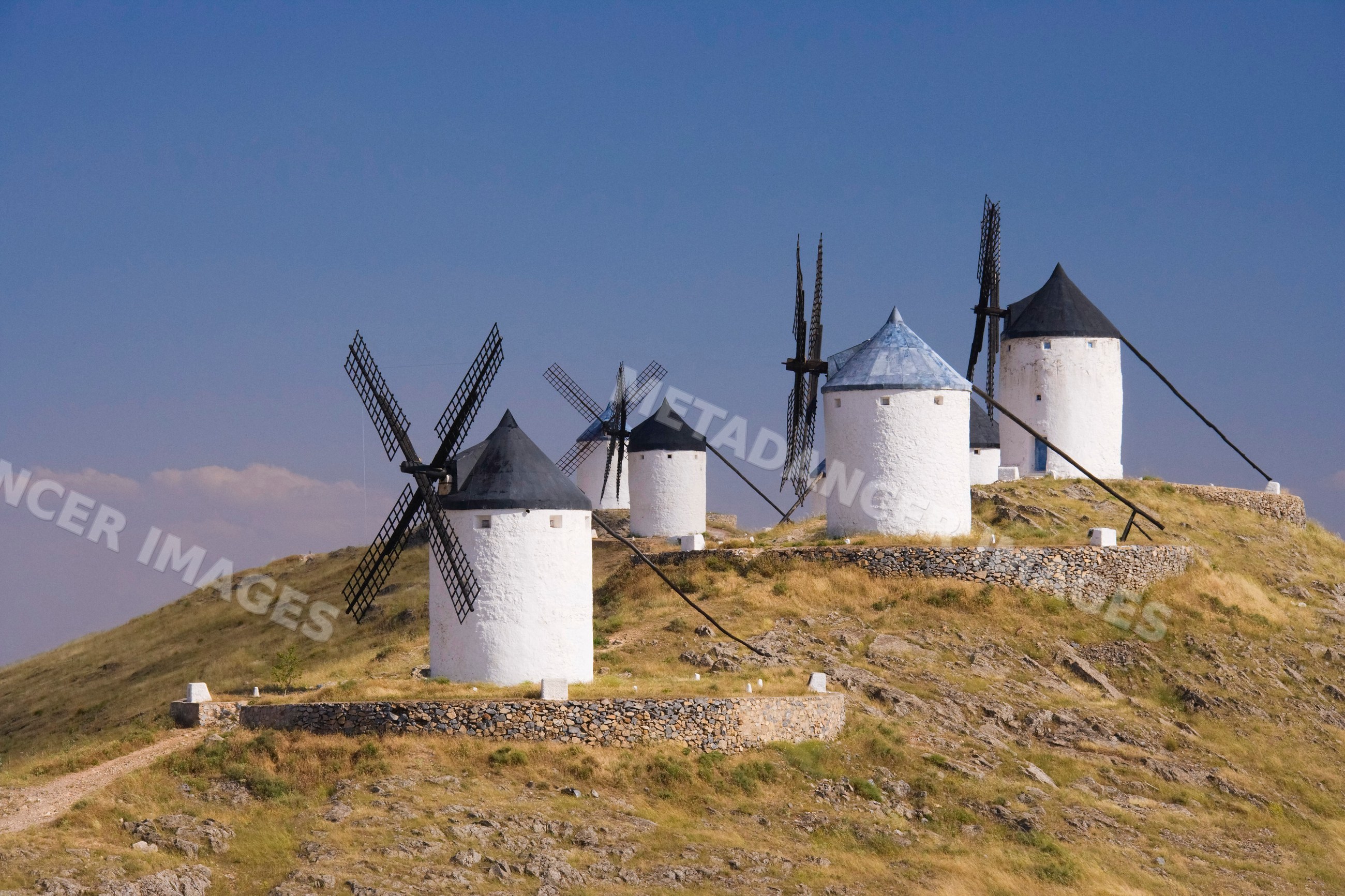 Windmills on hill Spain
