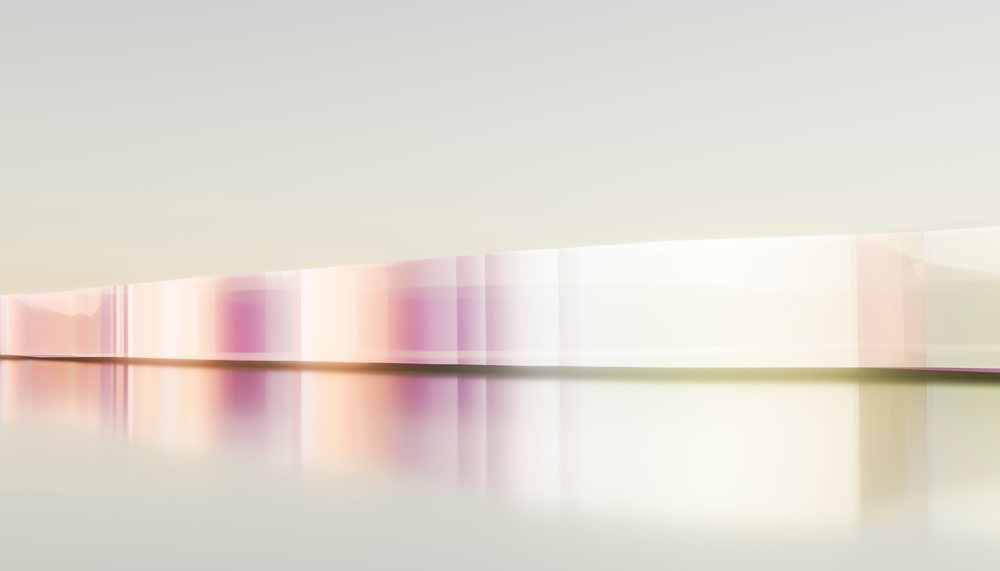 A serene abstract modern interior with pastel reflections