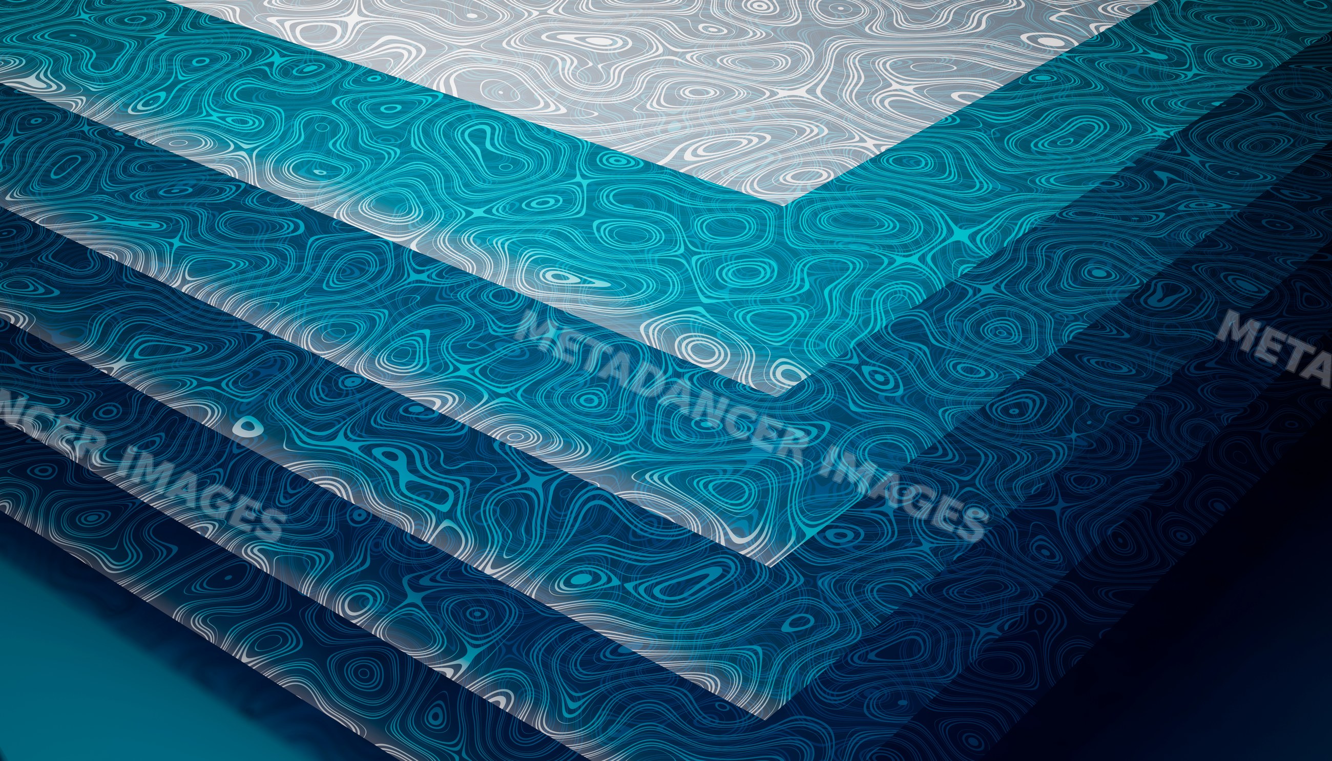 Stack of decorative papers with blue topographic map patterns