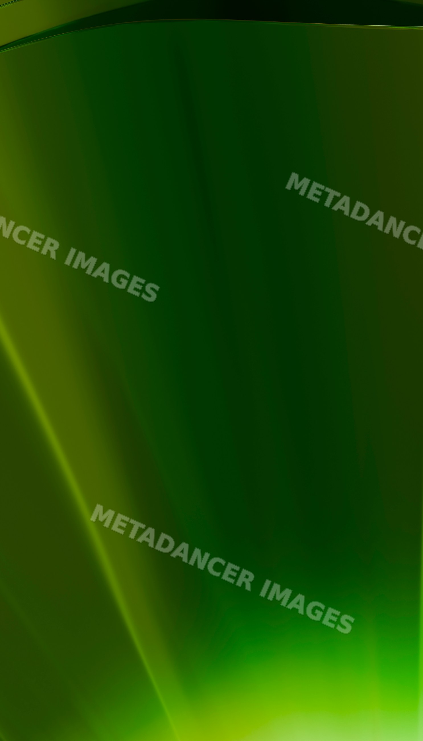 An abstract green light waves background with flowing gradient rays