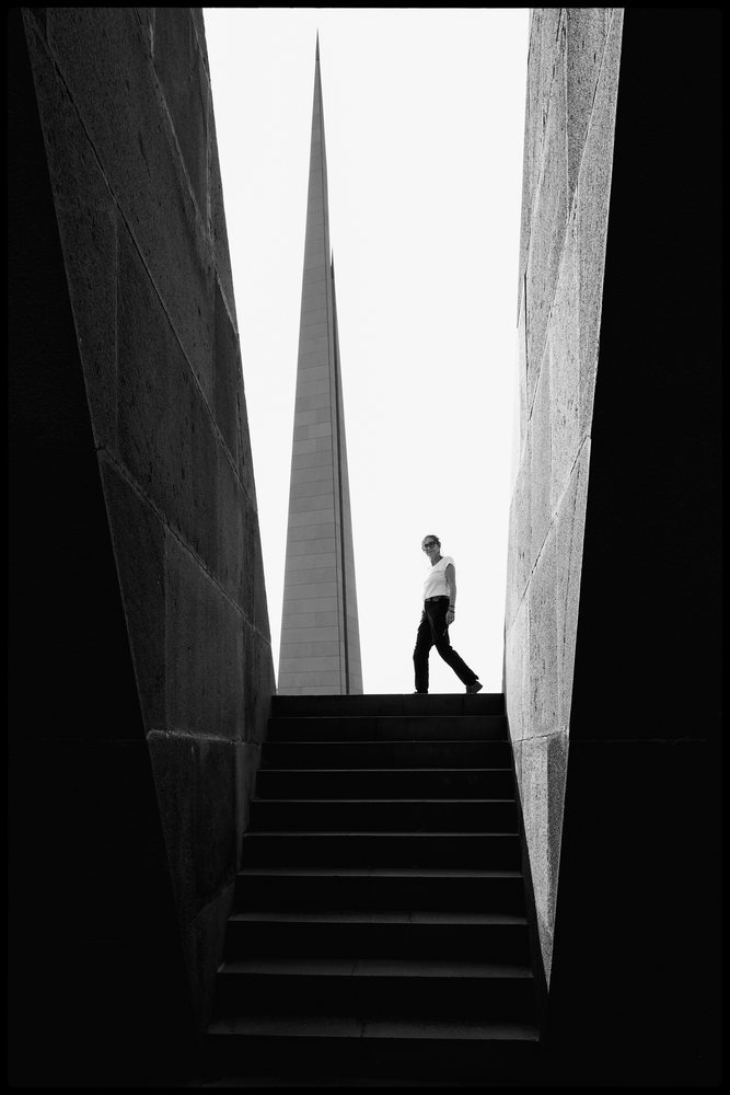 Person walking at tsitsernakaberd armenian genocide memorial