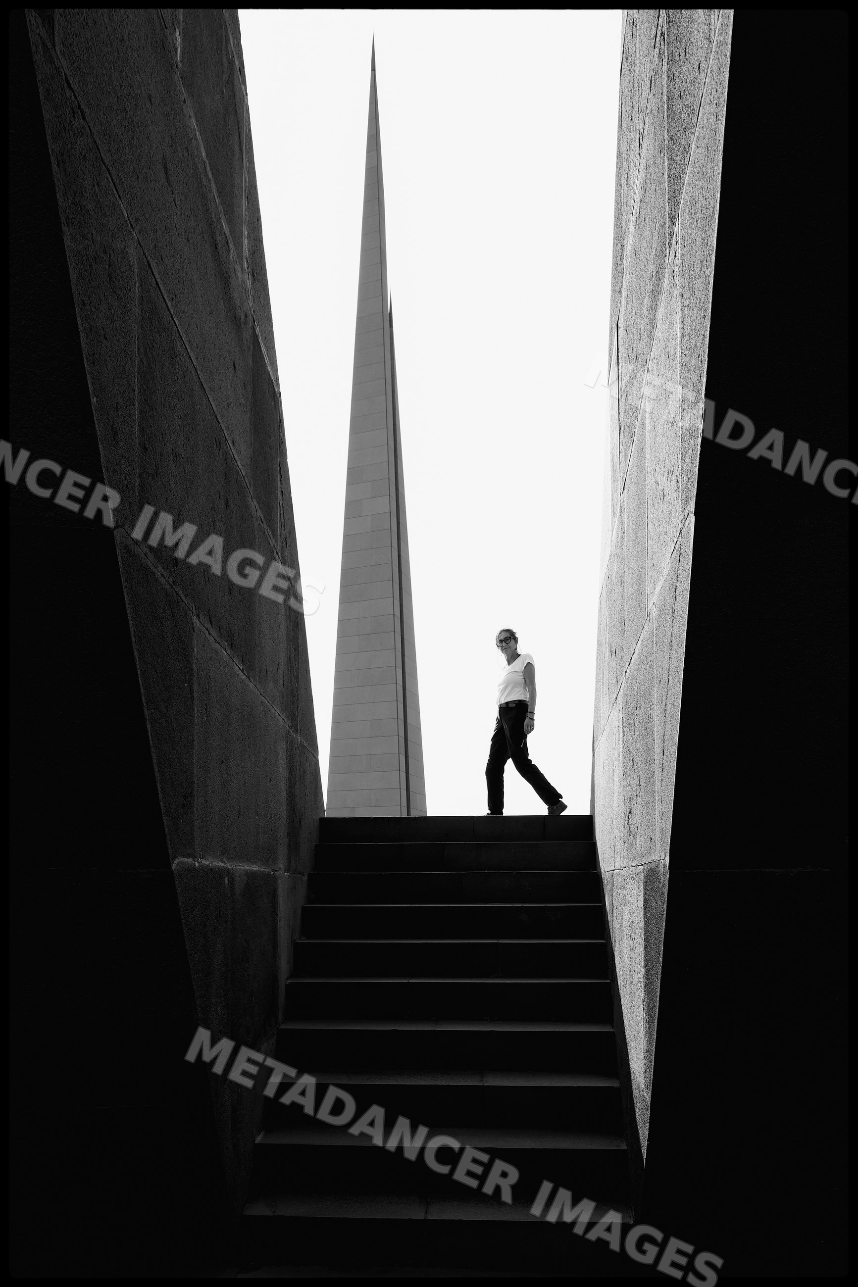 Person walking at tsitsernakaberd armenian genocide memorial
