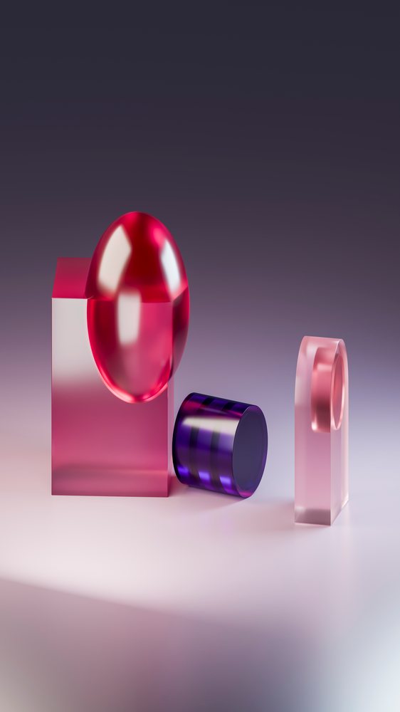 Abstract colorful transparent geometric shapes