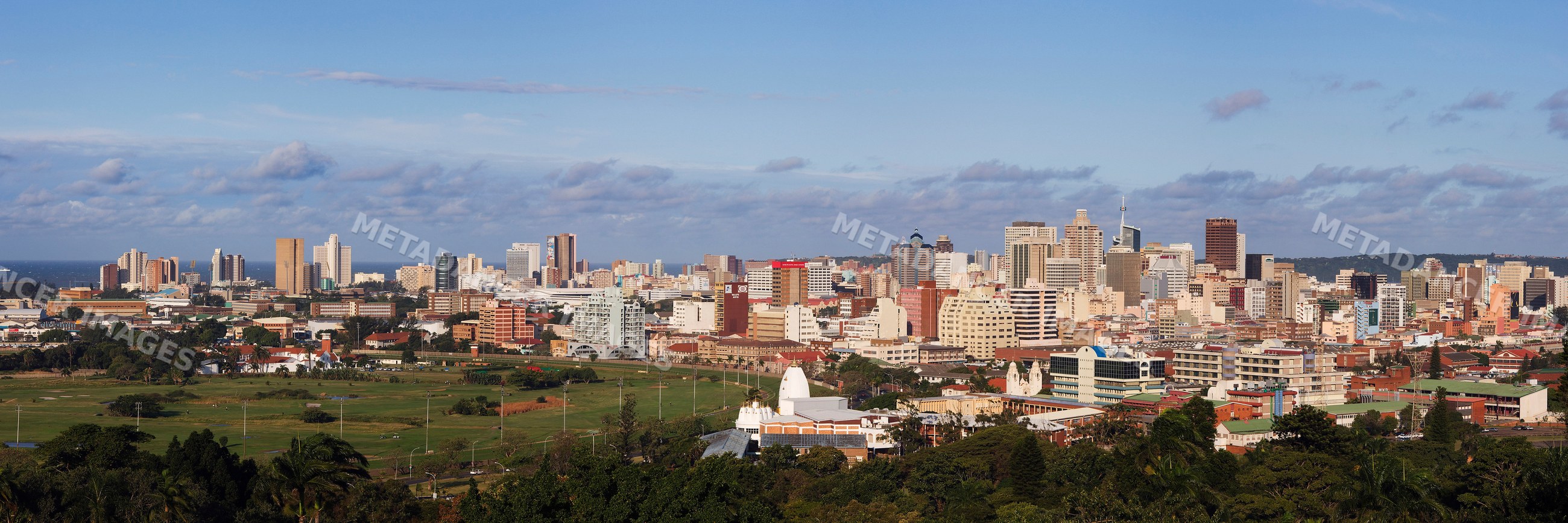 Durban skyline from berea overlooking indian ocean