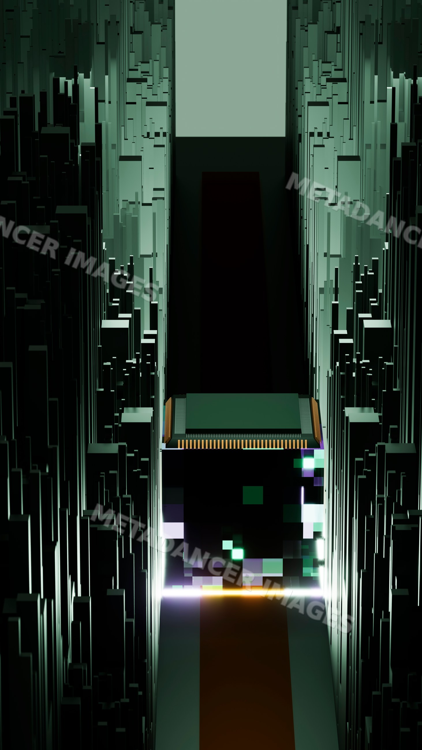 Memory module between circuit boards