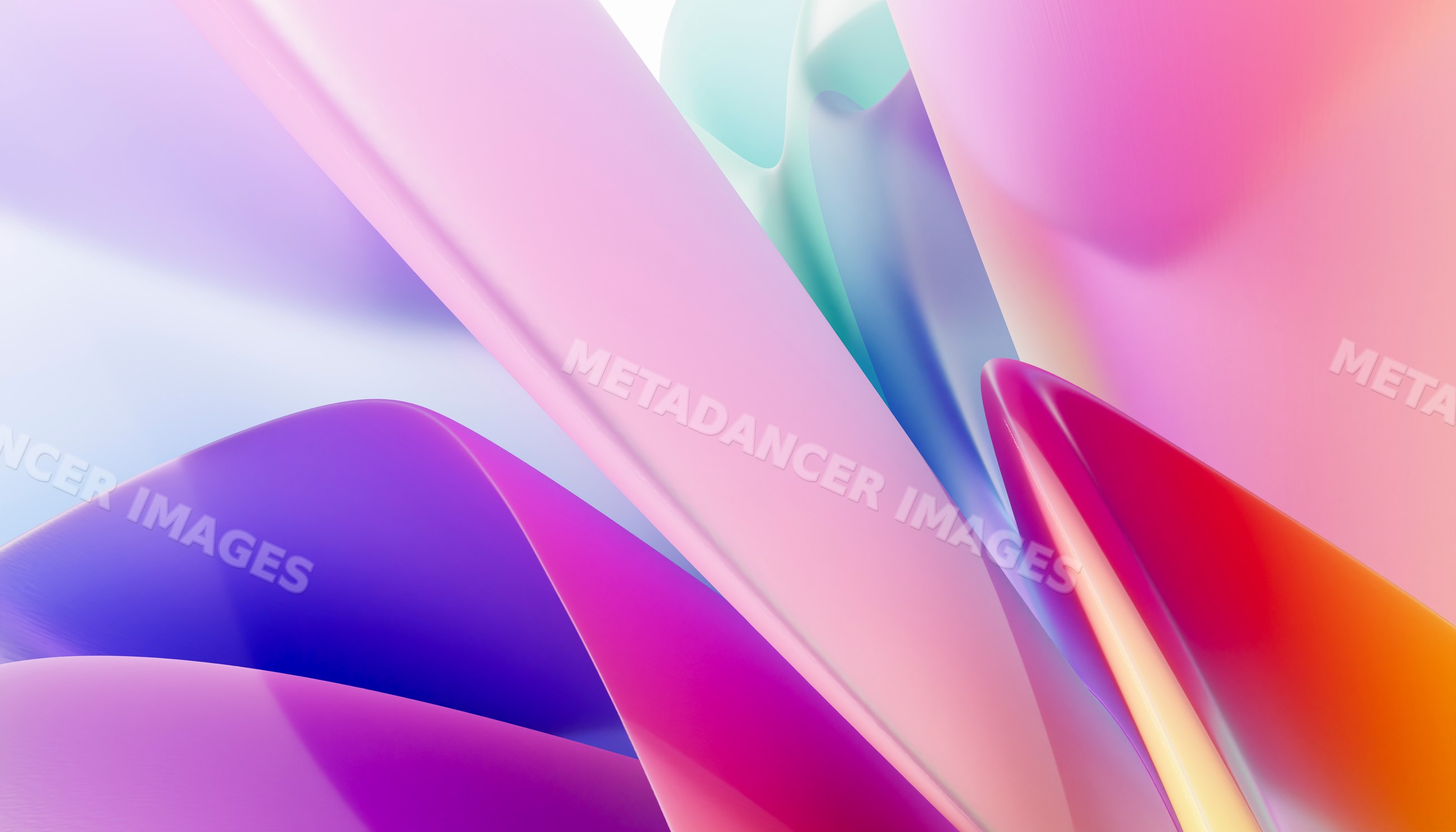 Abstract colorful 3d fluid shapes in a modern digital art illustration