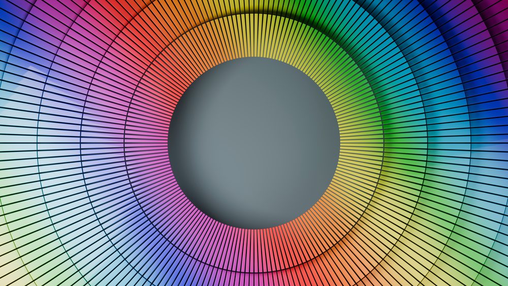 Concentric circles with vibrant color spectrum radial design