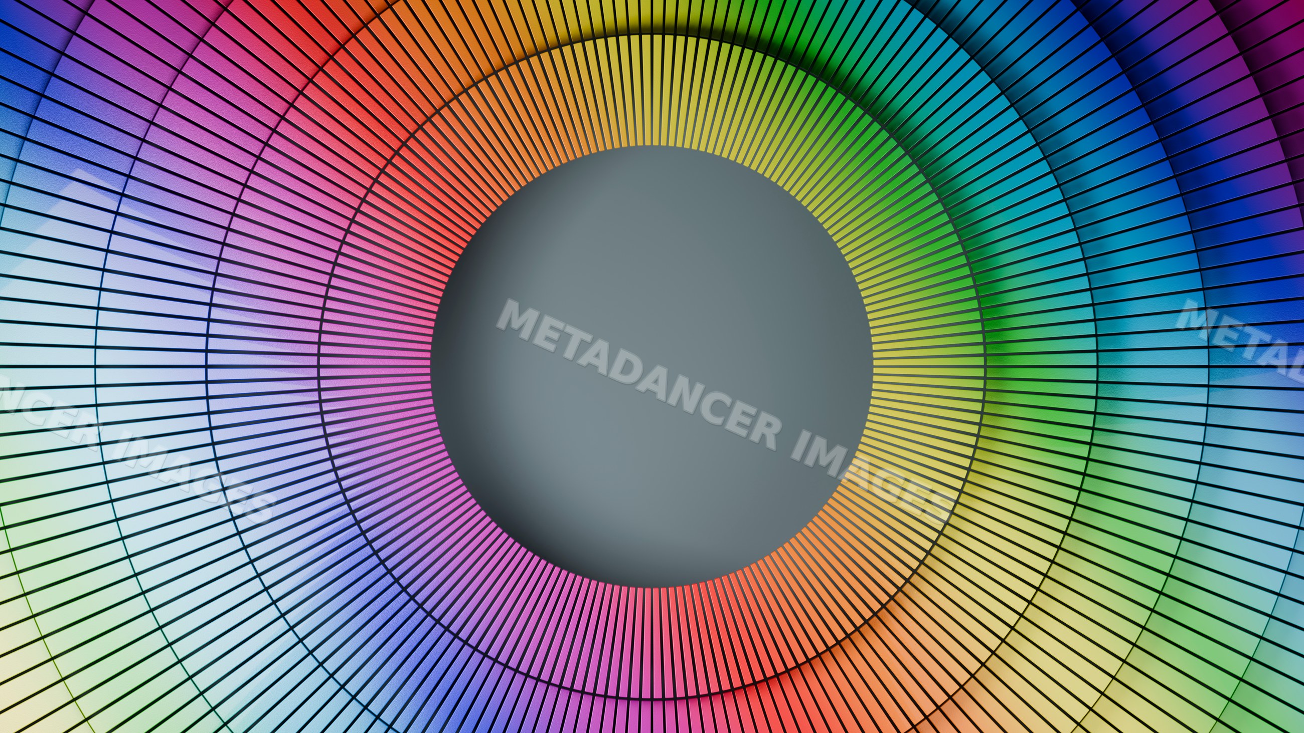 Concentric circles with vibrant color spectrum radial design