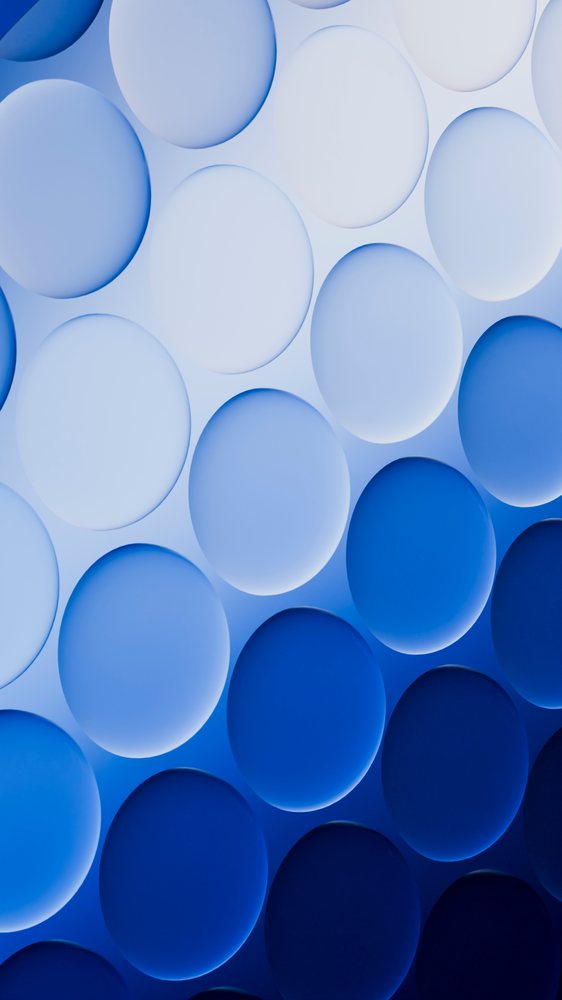 Abstract blue circles with smooth gradient design