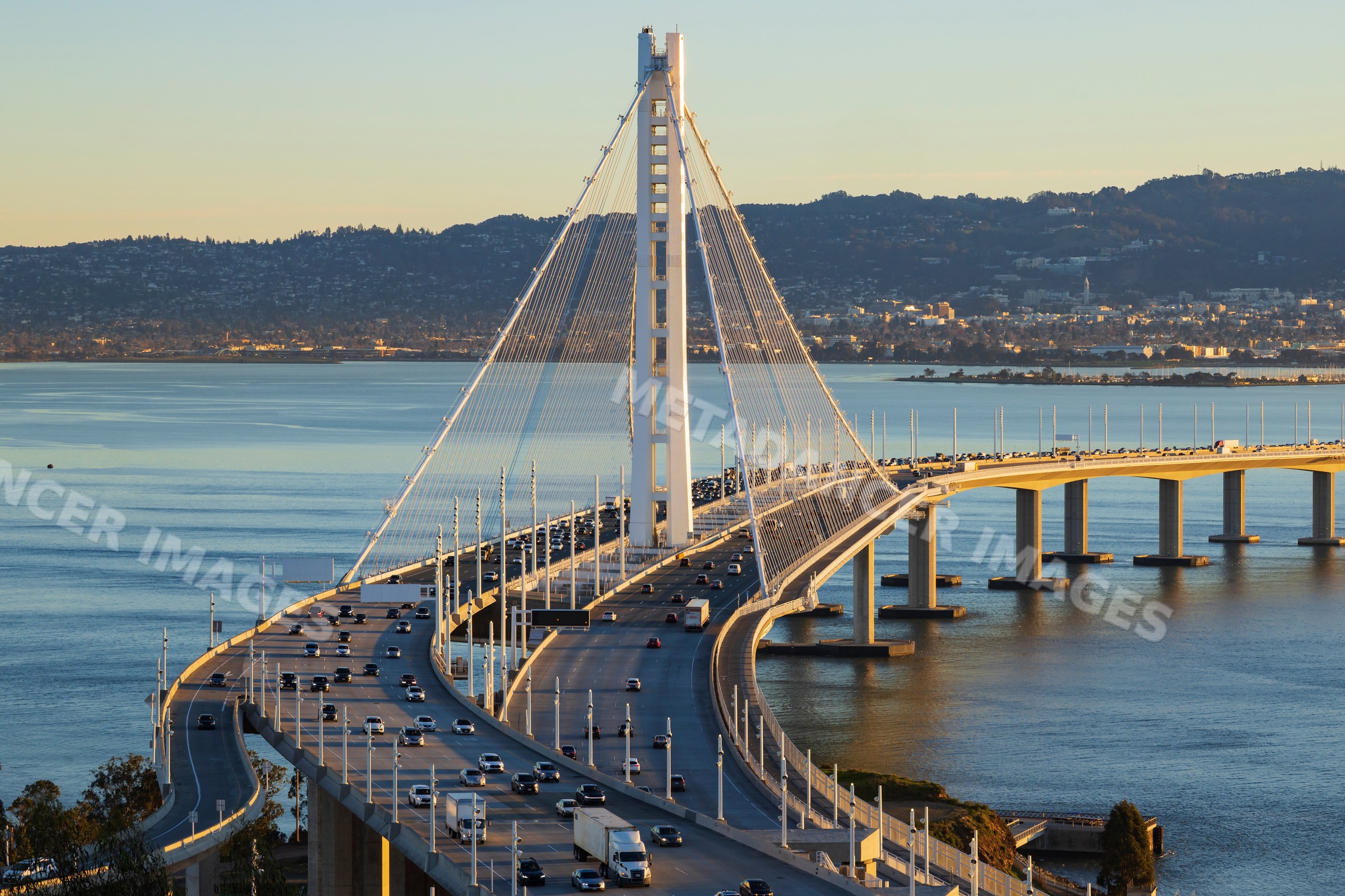 Bay Bridge with oakland skyline in the background
