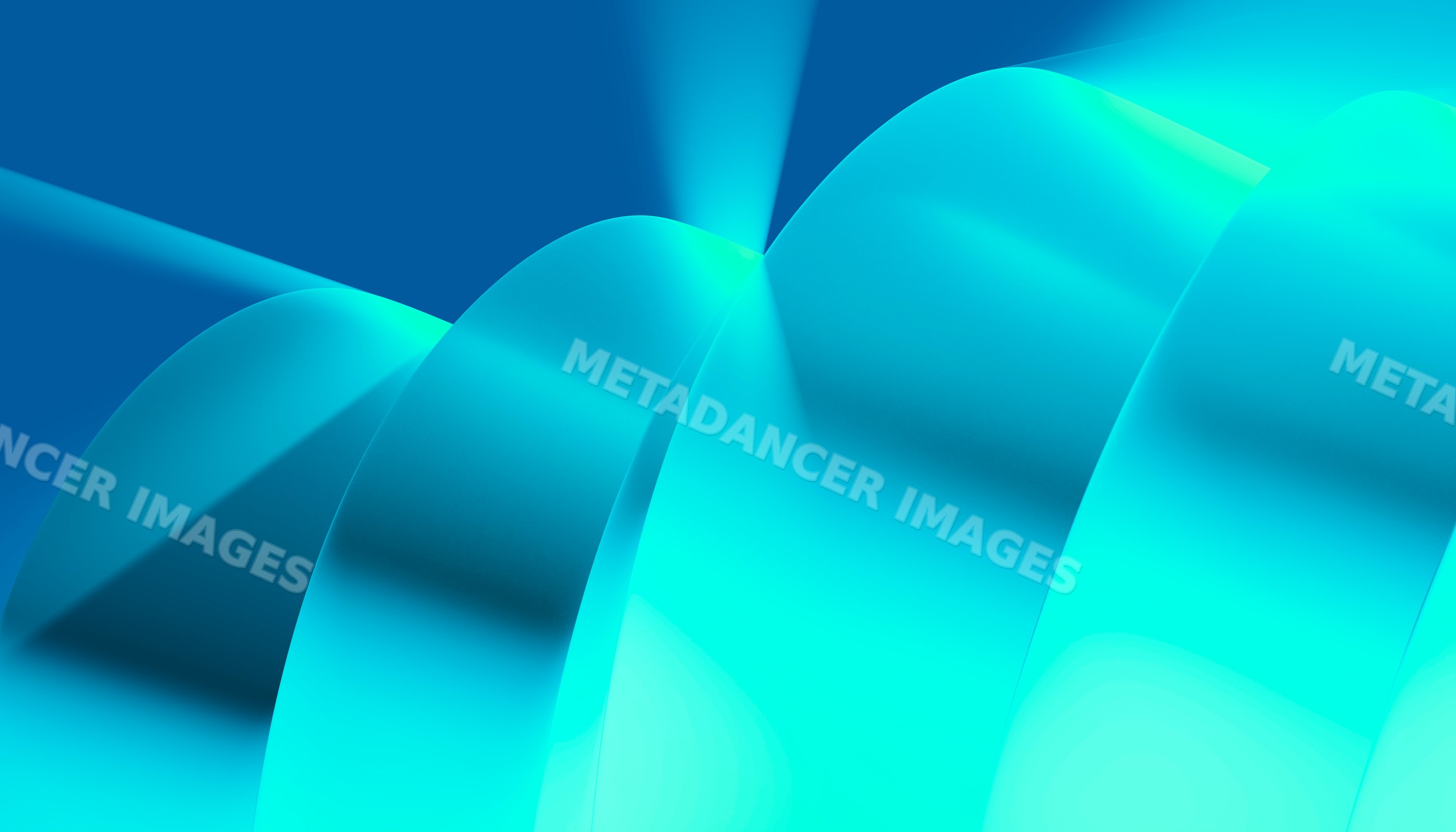 Abstract smooth blue 3d shapes with flowing gradient lighting