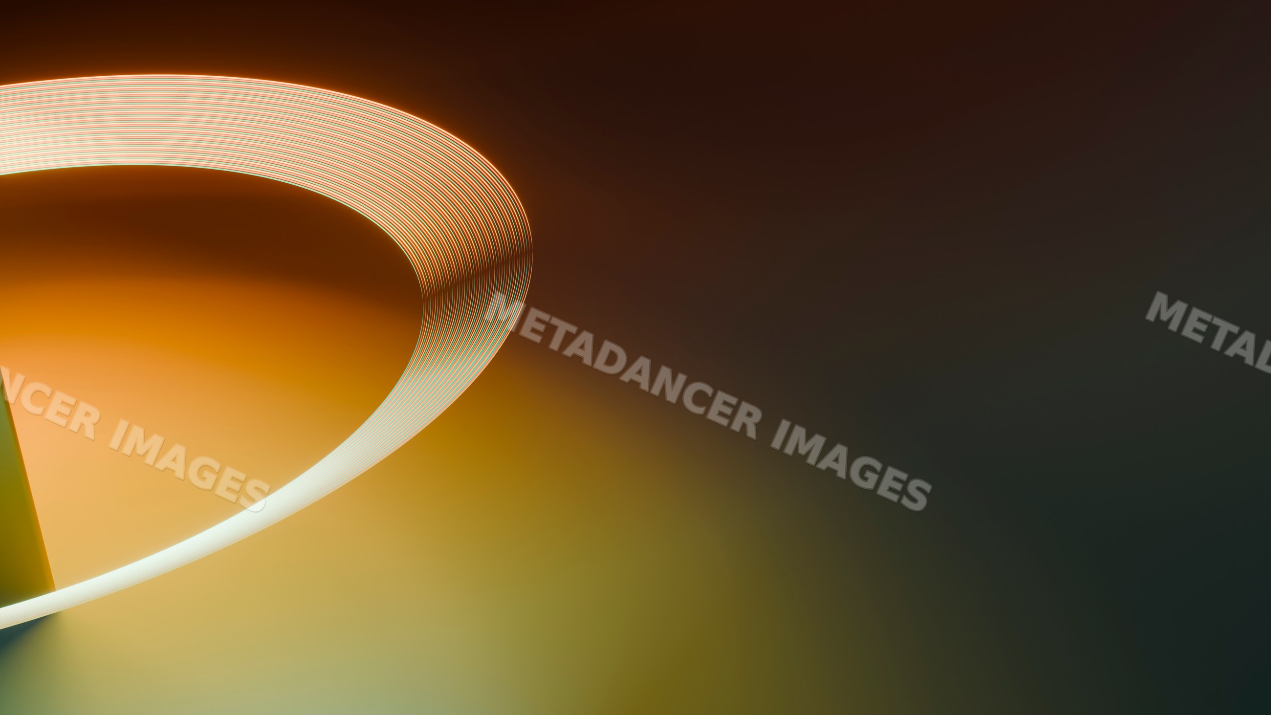 Abstract glowing orange light ring digital illustration with gradient