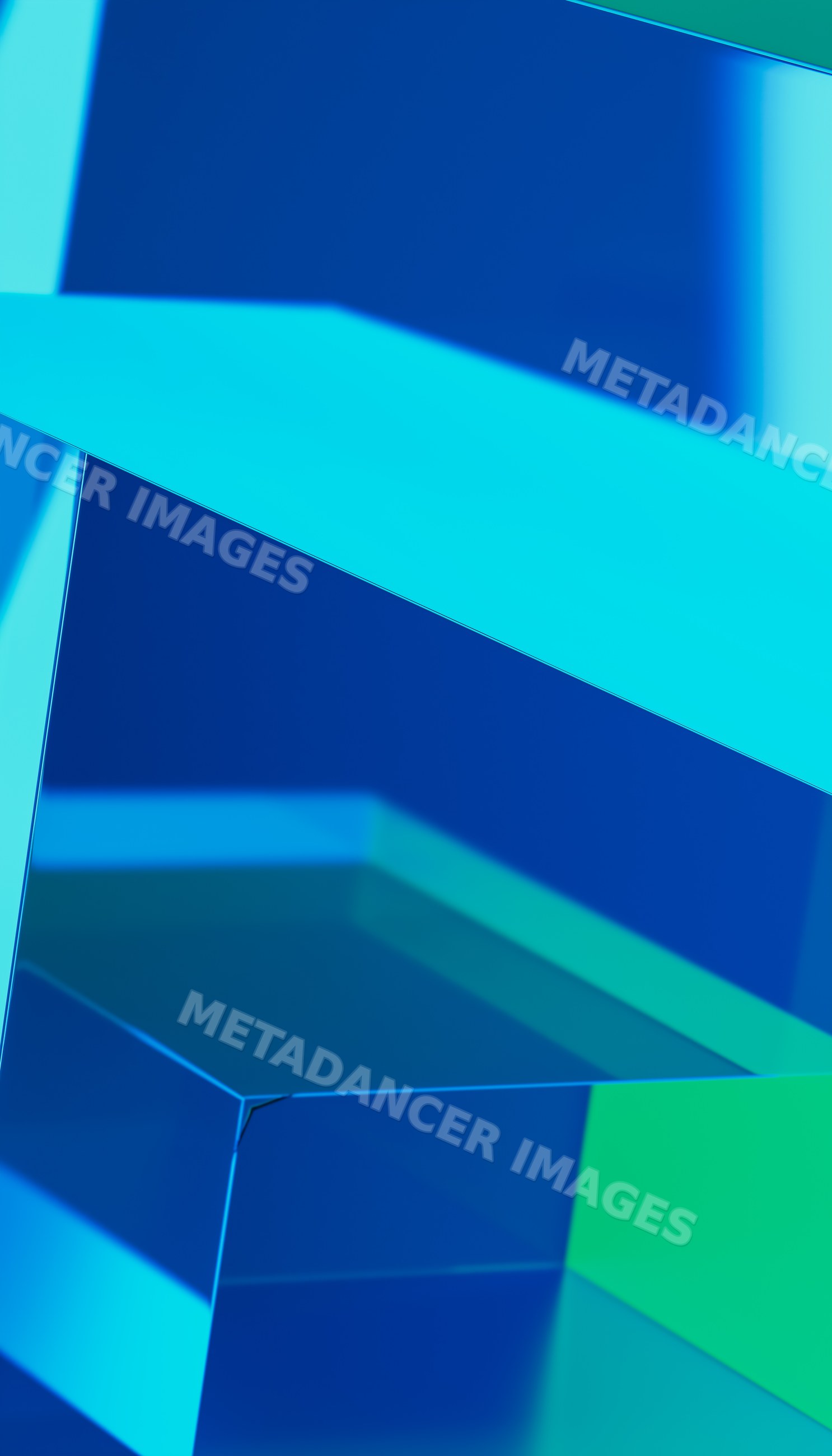 Abstract 3d blue and green geometric render background