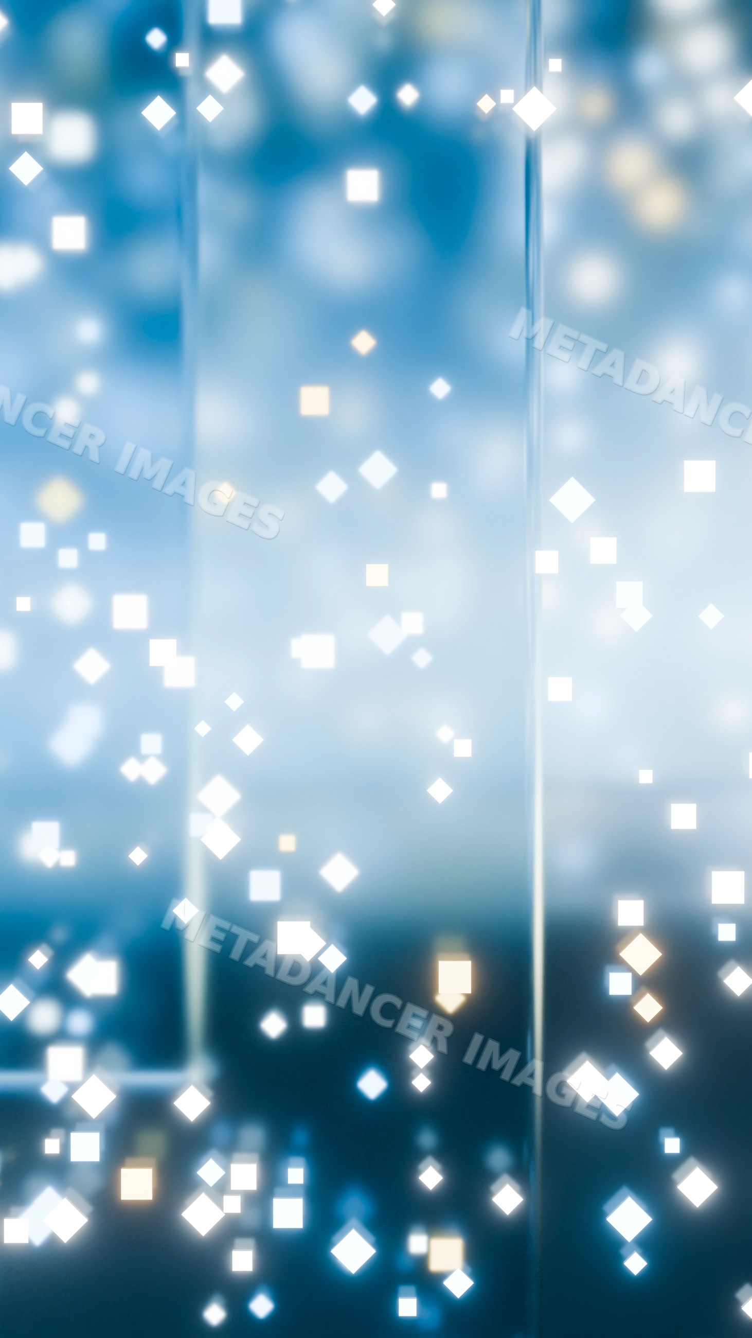Abstract digital glowing square bokeh lights illustration