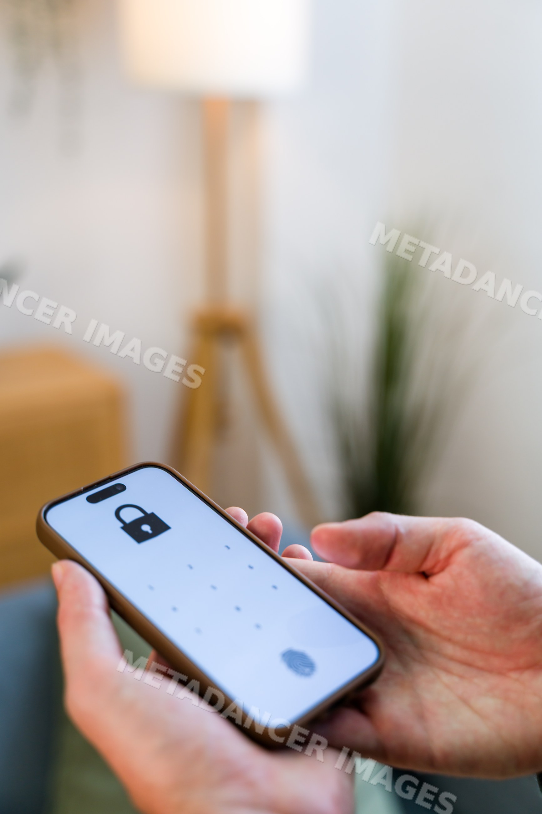 White person holding smartphone