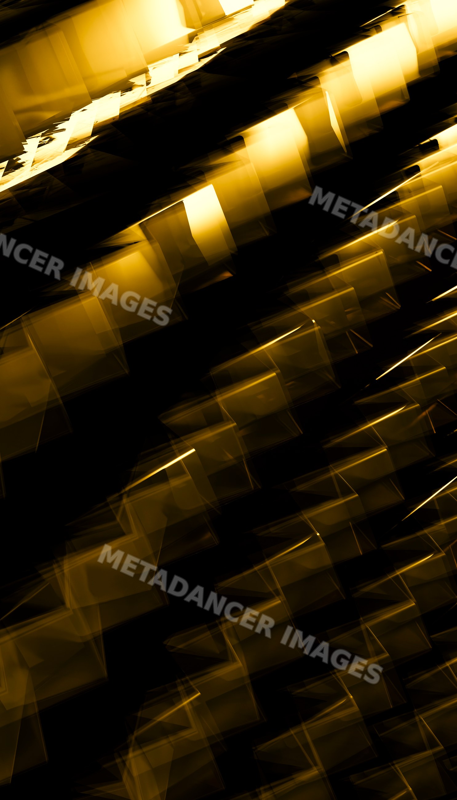 Abstract yellow light shapes with motion blur on dark background