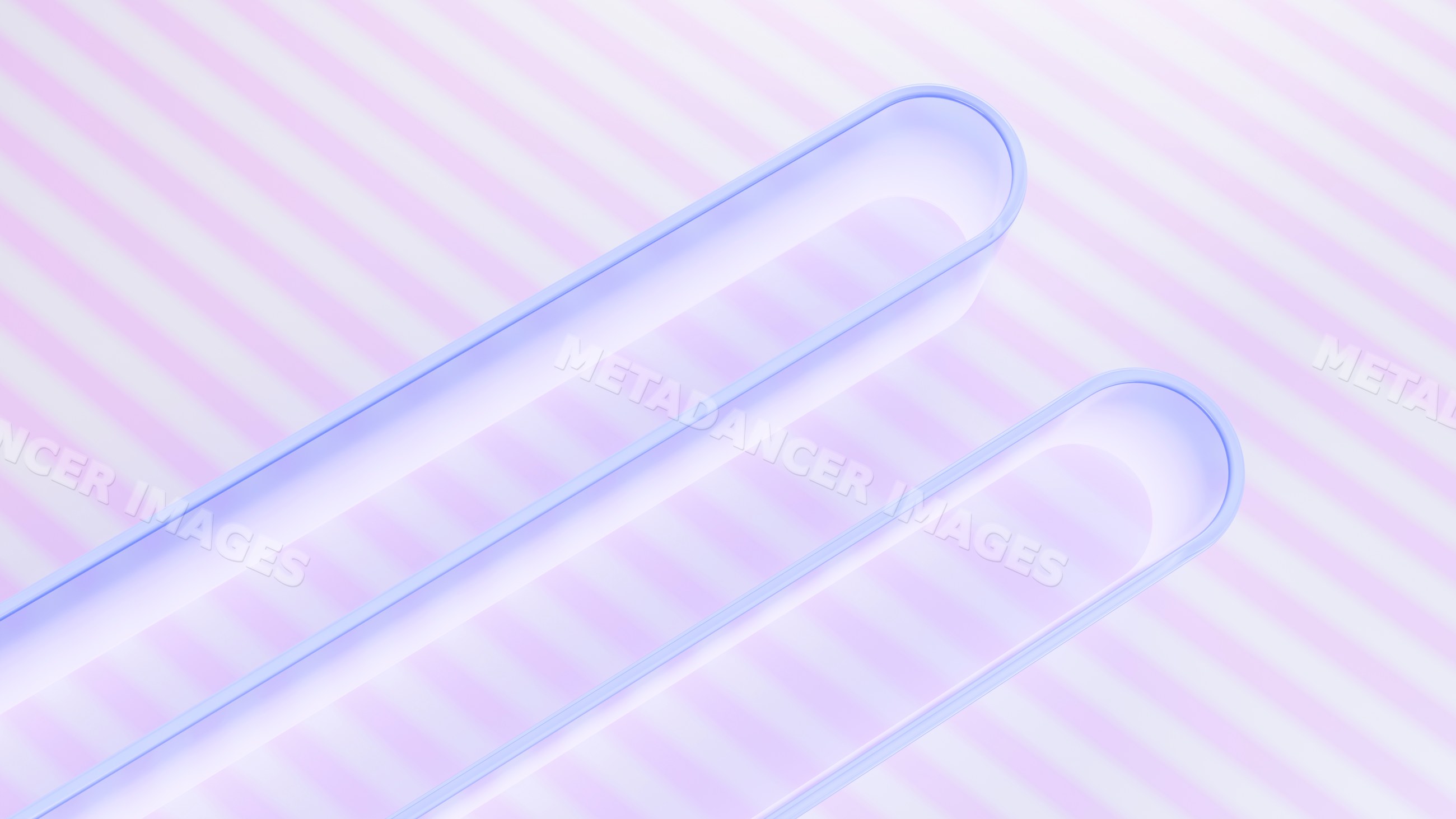 Transparent laboratory test tubes on striped purple background