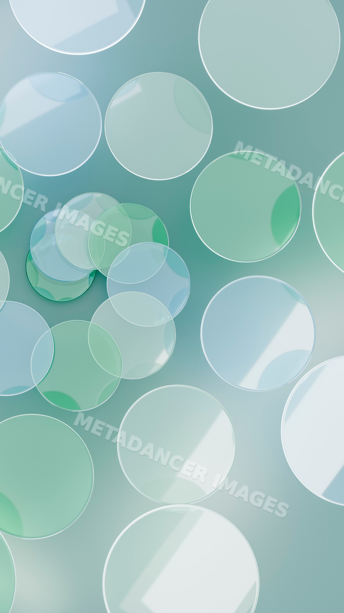 Abstract digital illustration of transparent overlapping blue