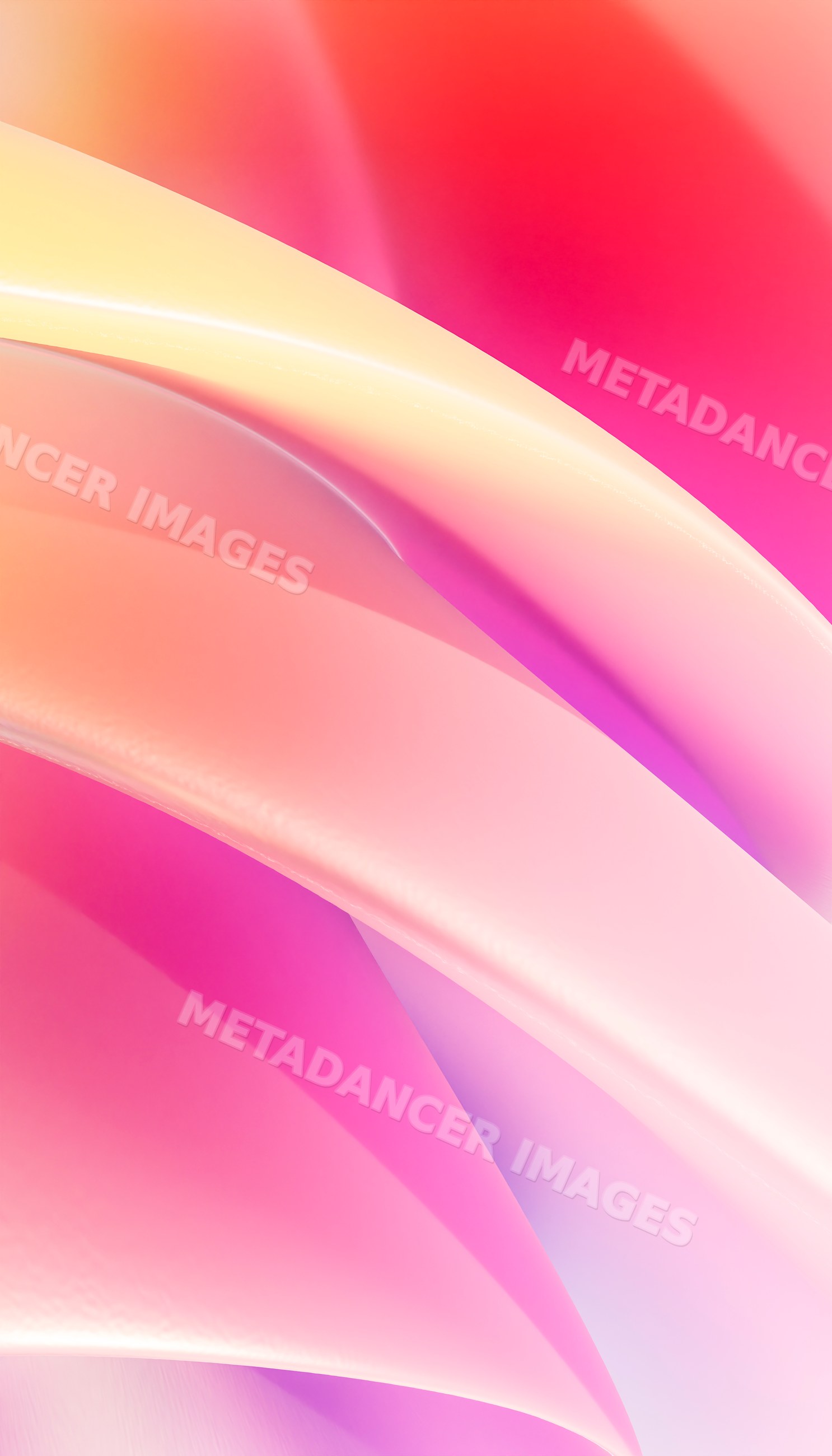 Abstract curved shapes with soft pink and orange gradient background