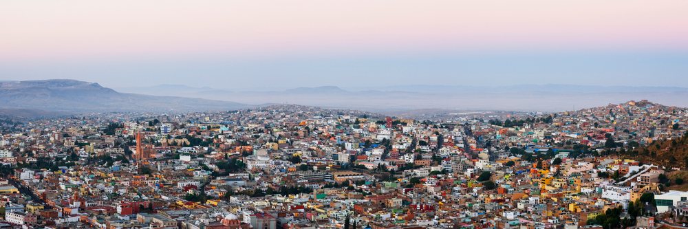 Panoramic cityscape of zacatecas mexico from la bufa overlook