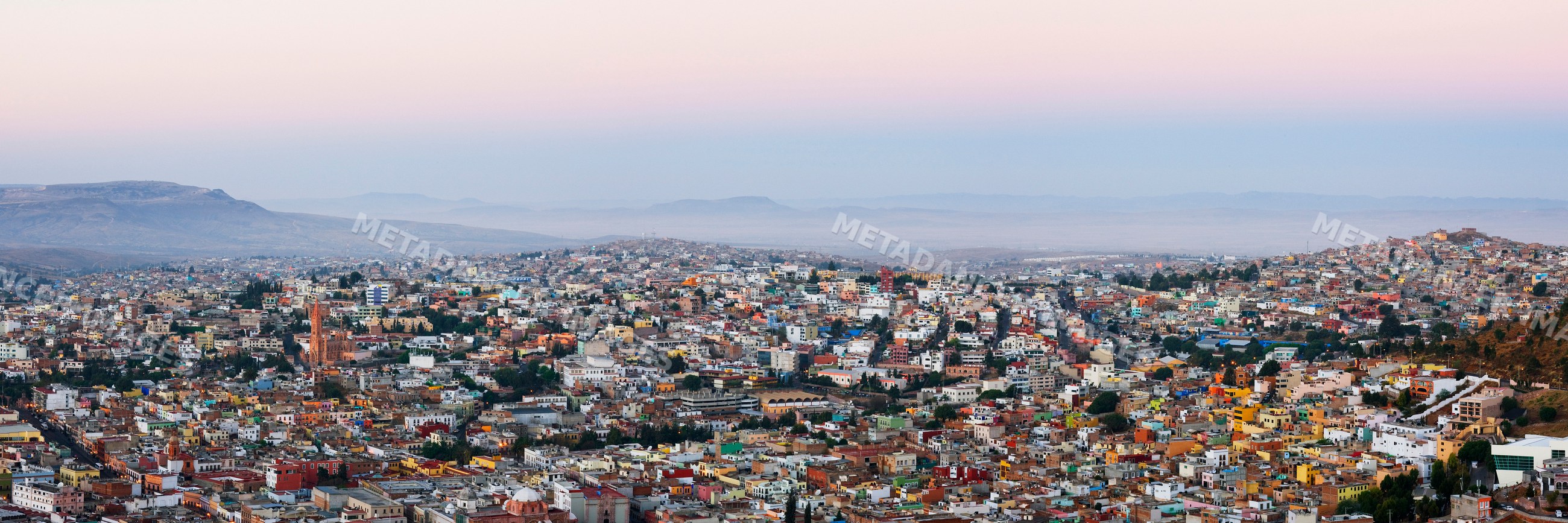 Panoramic cityscape of zacatecas mexico from la bufa overlook