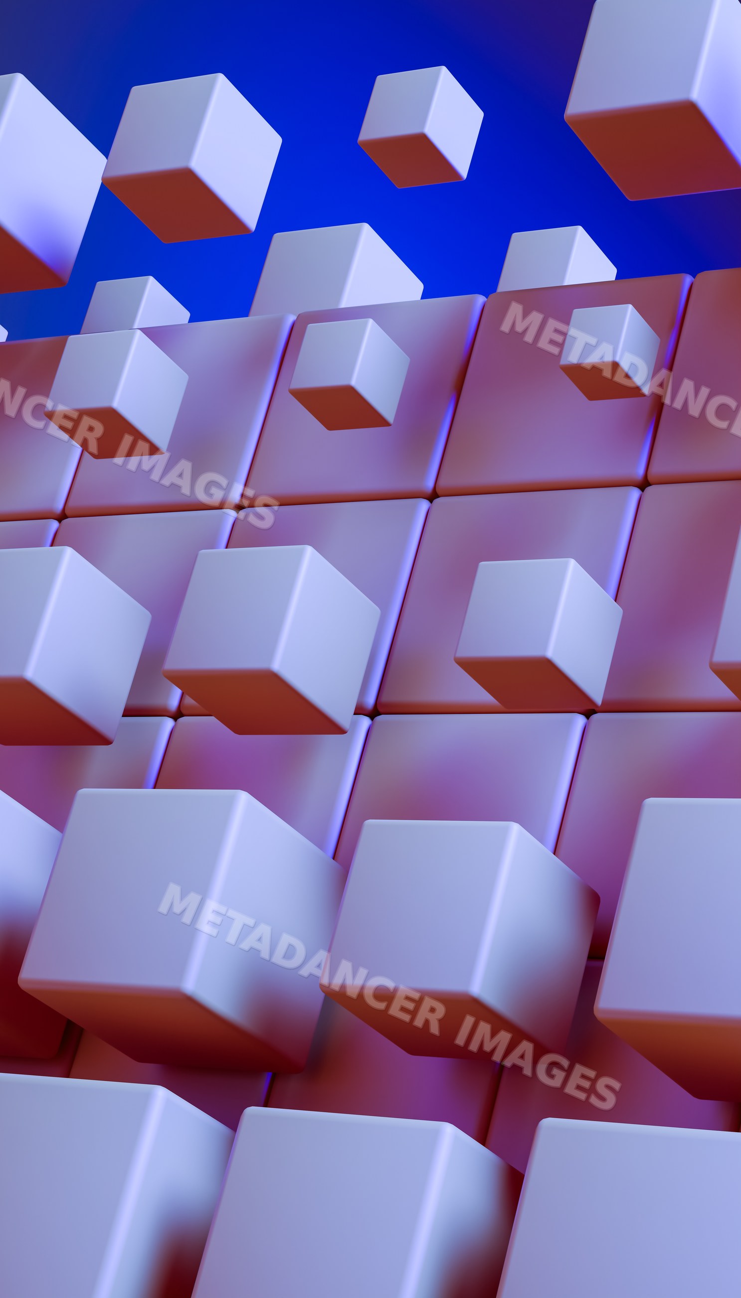 Digital abstract 3d illustration of floating cubes