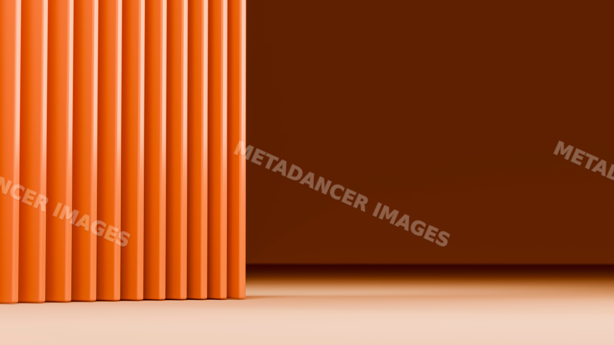 Orange vertical pillars against brown background