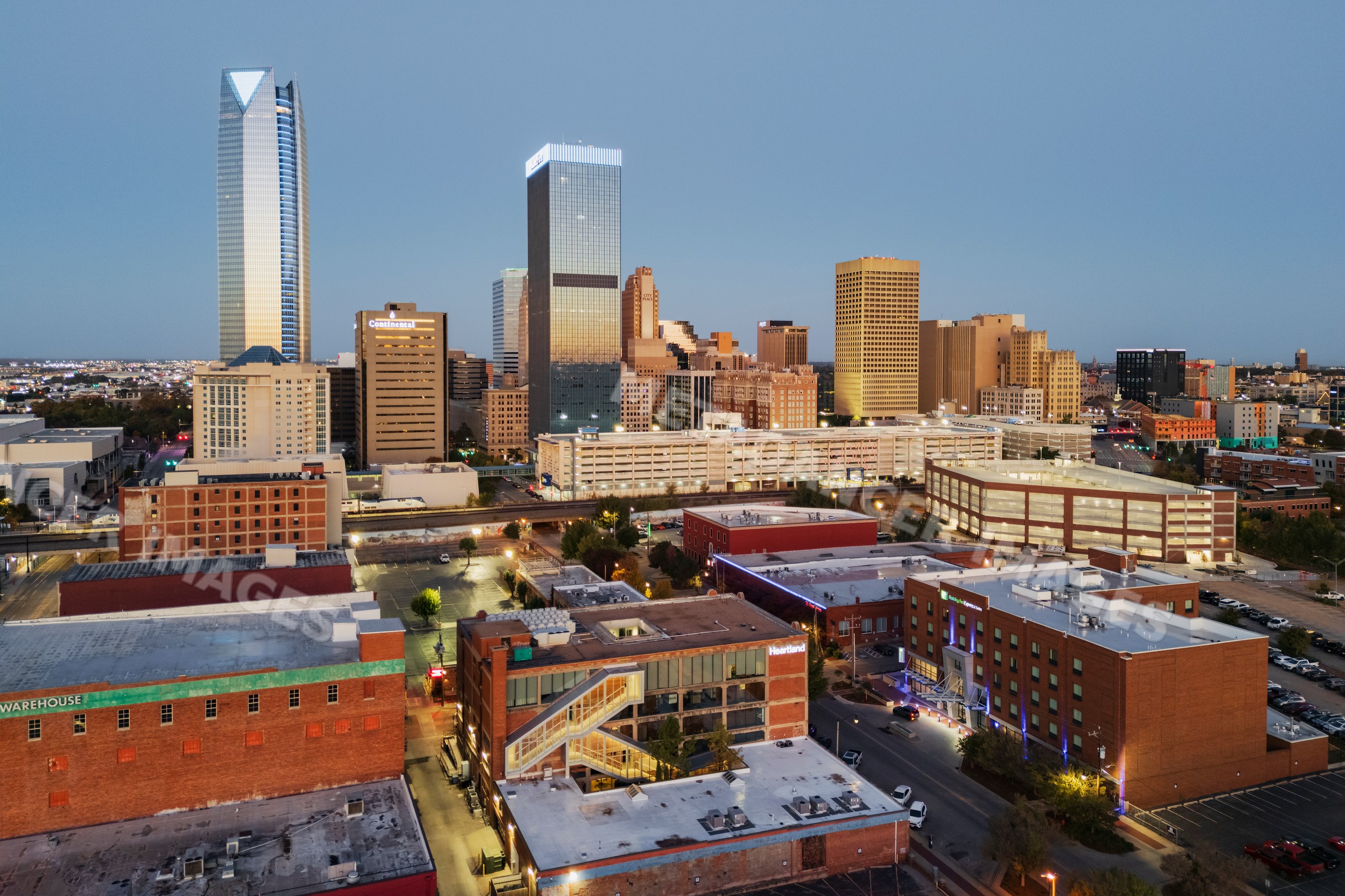 Oklahoma city skyline at Dawn with modern buildings